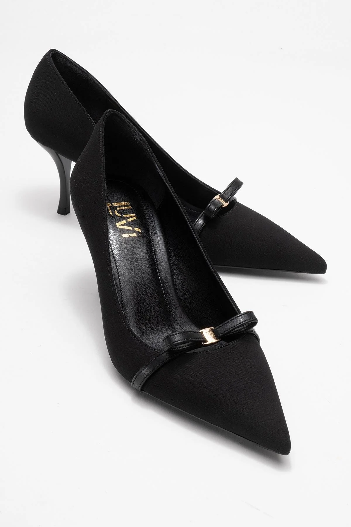 Annie - Black Bow Heeled Shoe (Women)