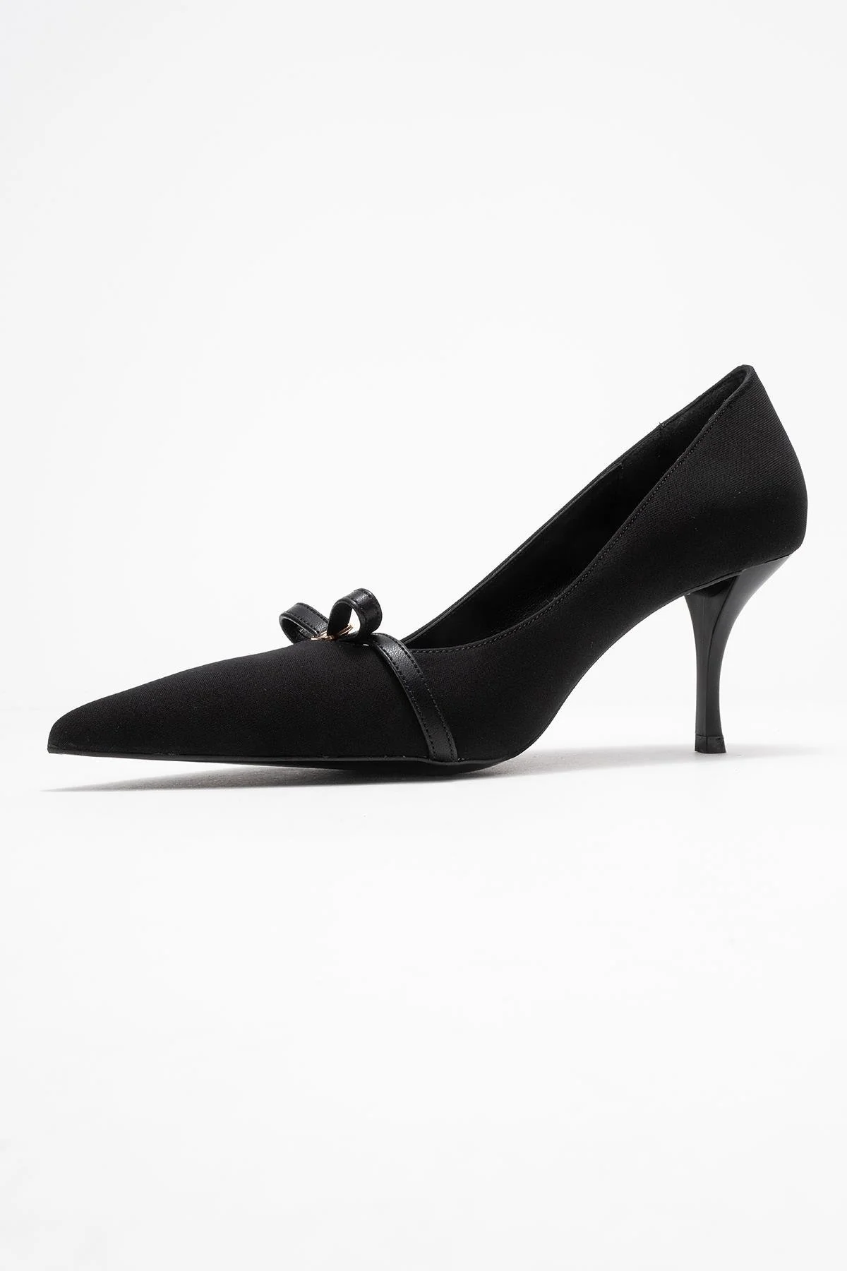 Annie - Black Bow Heeled Shoe (Women) - Image 4
