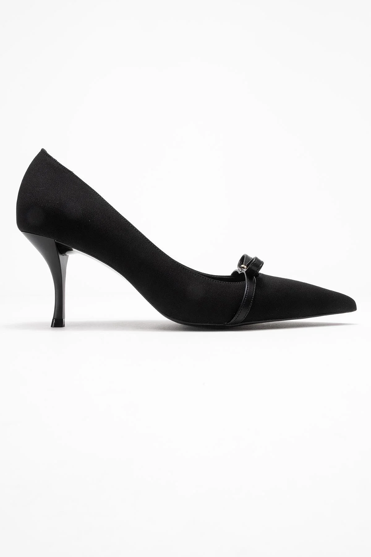 Annie - Black Bow Heeled Shoe (Women) - Image 6