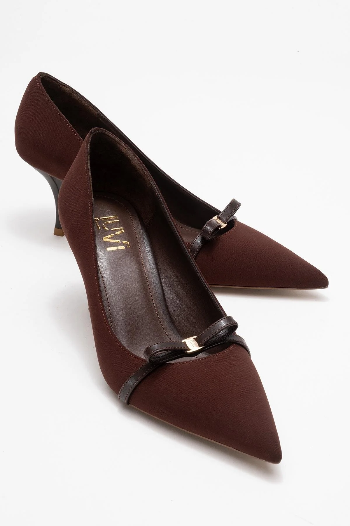 Annie - Brown Bow Heeled Shoe (Women)