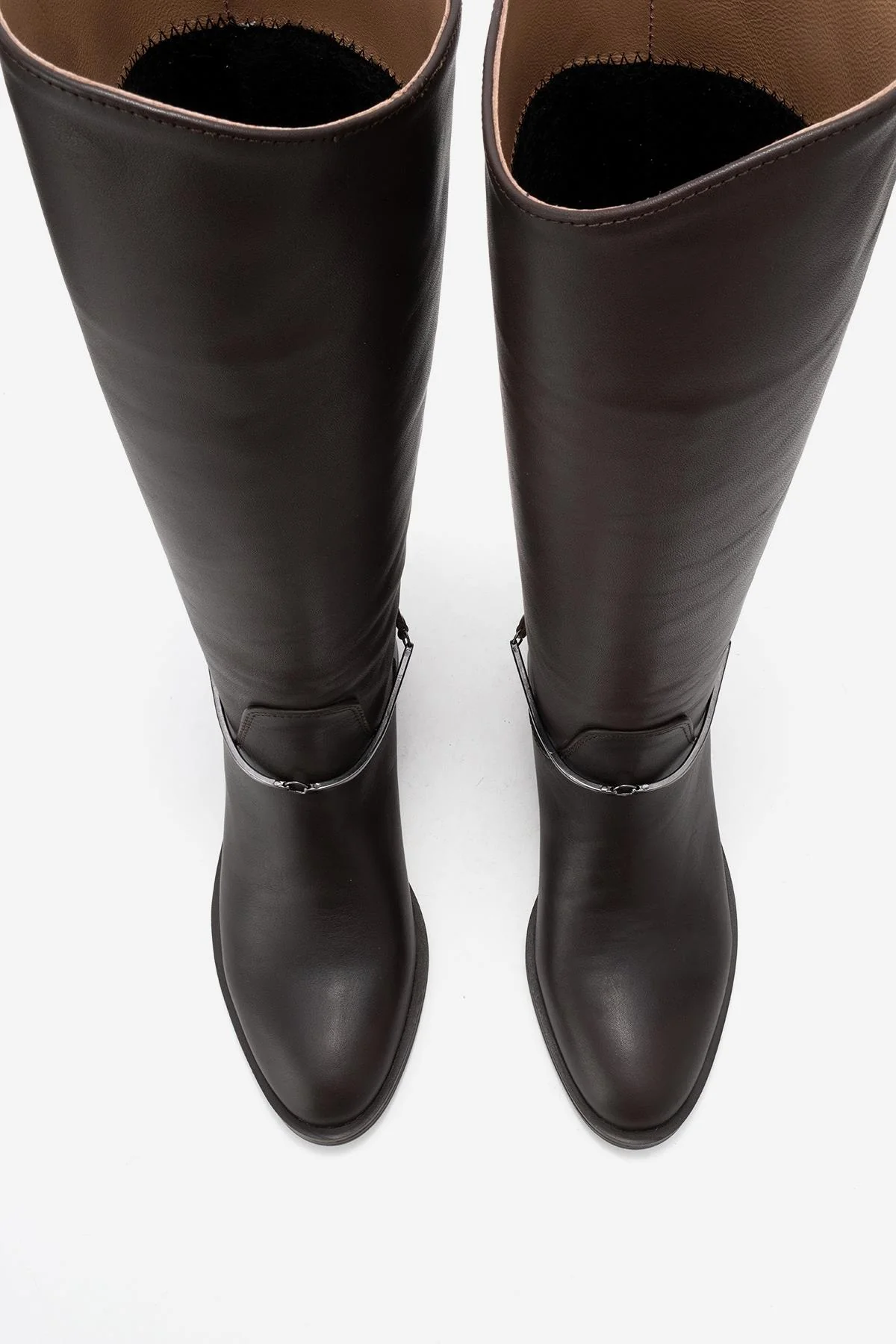 Ansel - Brown Genuine Leather Ankle-Strap Riding Boot (Women) - Image 2