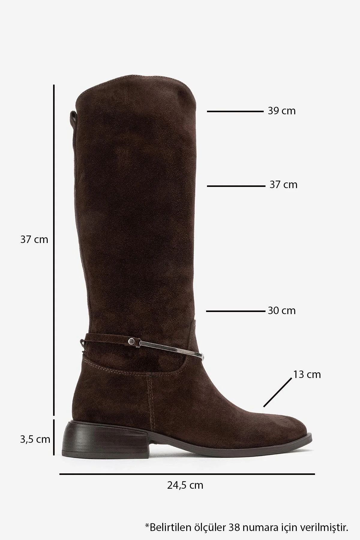 Ansel - Brown Suede Genuine Leather Ankle-Strap Riding Boot (Women) - Image 6
