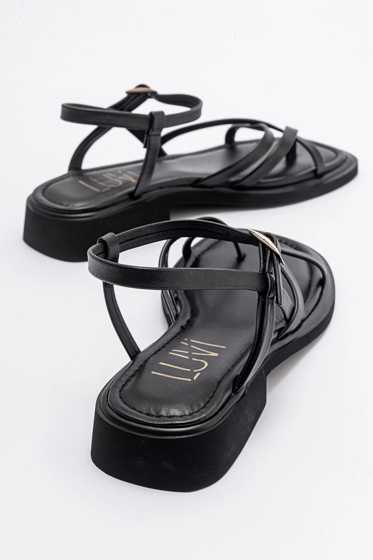 Antas - Black Leather Sandals (Women) - Image 3