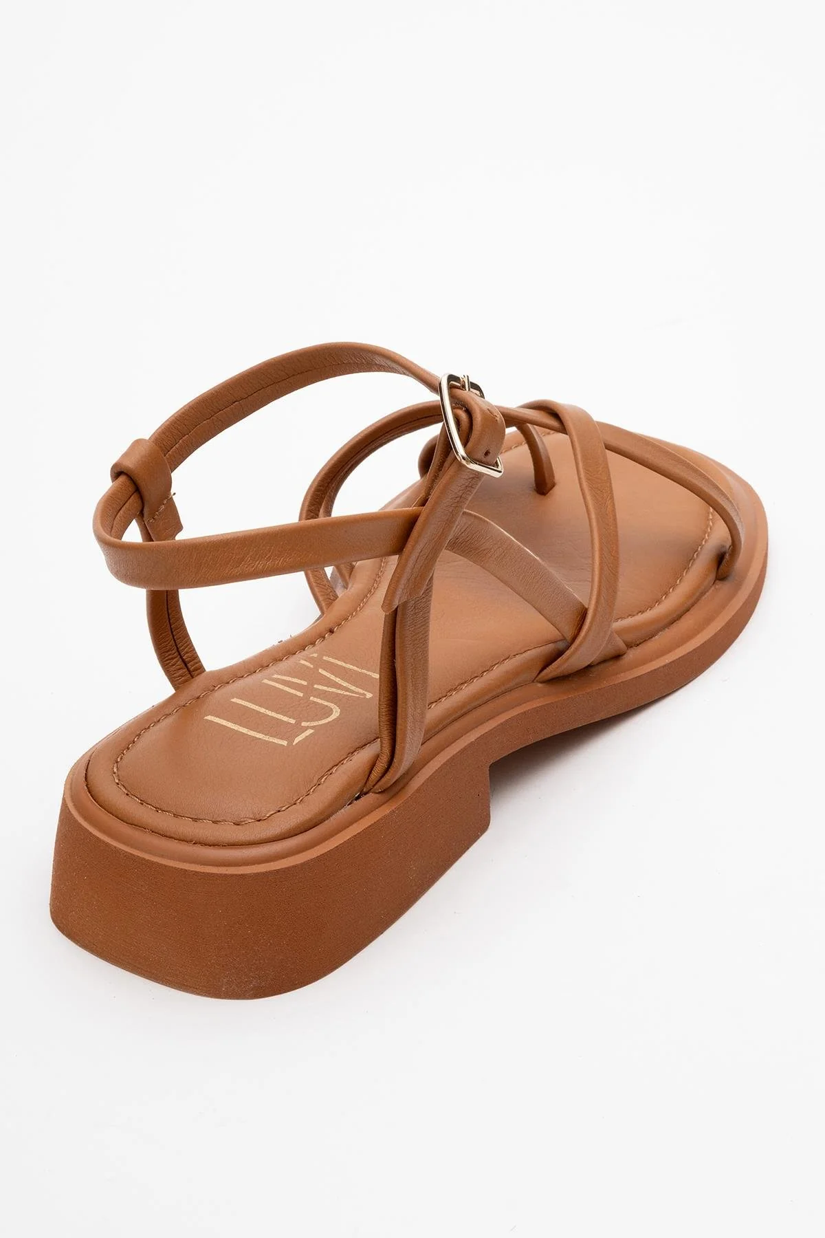 Antas - Cognac Brown Leather Sandals (Women) - Image 4