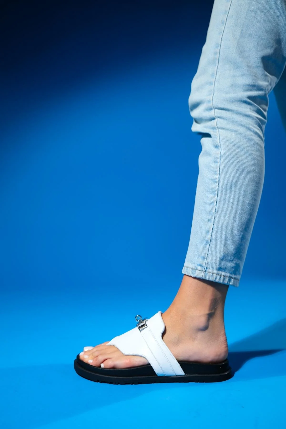 Anton - White Leather Flat Sandal (Women) - Image 5