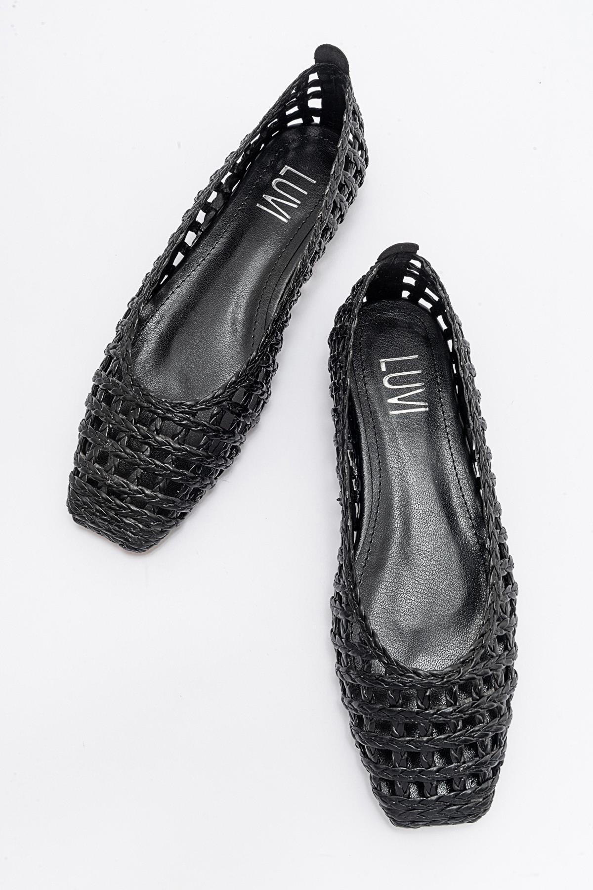 Arcola - Black Knitted Pattern Ballet Flat (Women) - Image 2