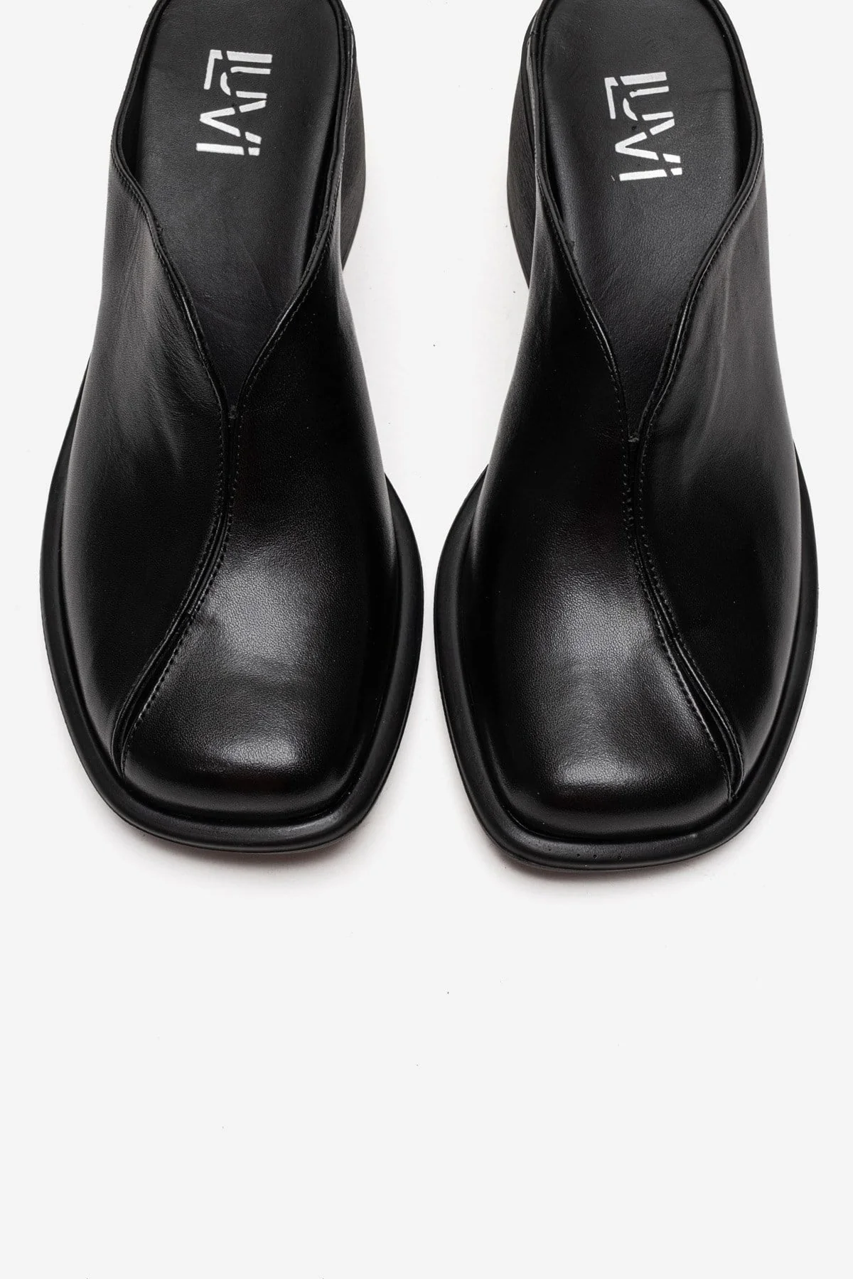 Ardent - Black Genuine Leather Block Heel Mule (Women) - Image 2