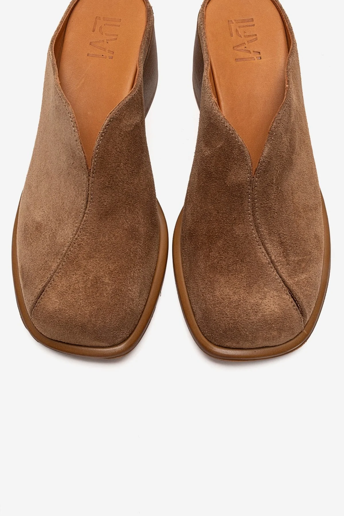 Ardent - Camel Genuine Leather Block Heel Mule (Women) - Image 2