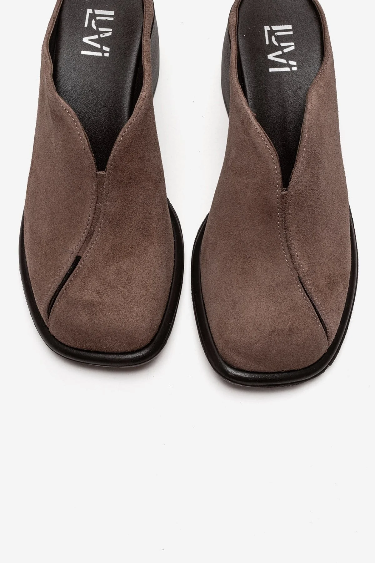 Ardent - Taupe Genuine Leather Block Heel Mule (Women) - Image 2