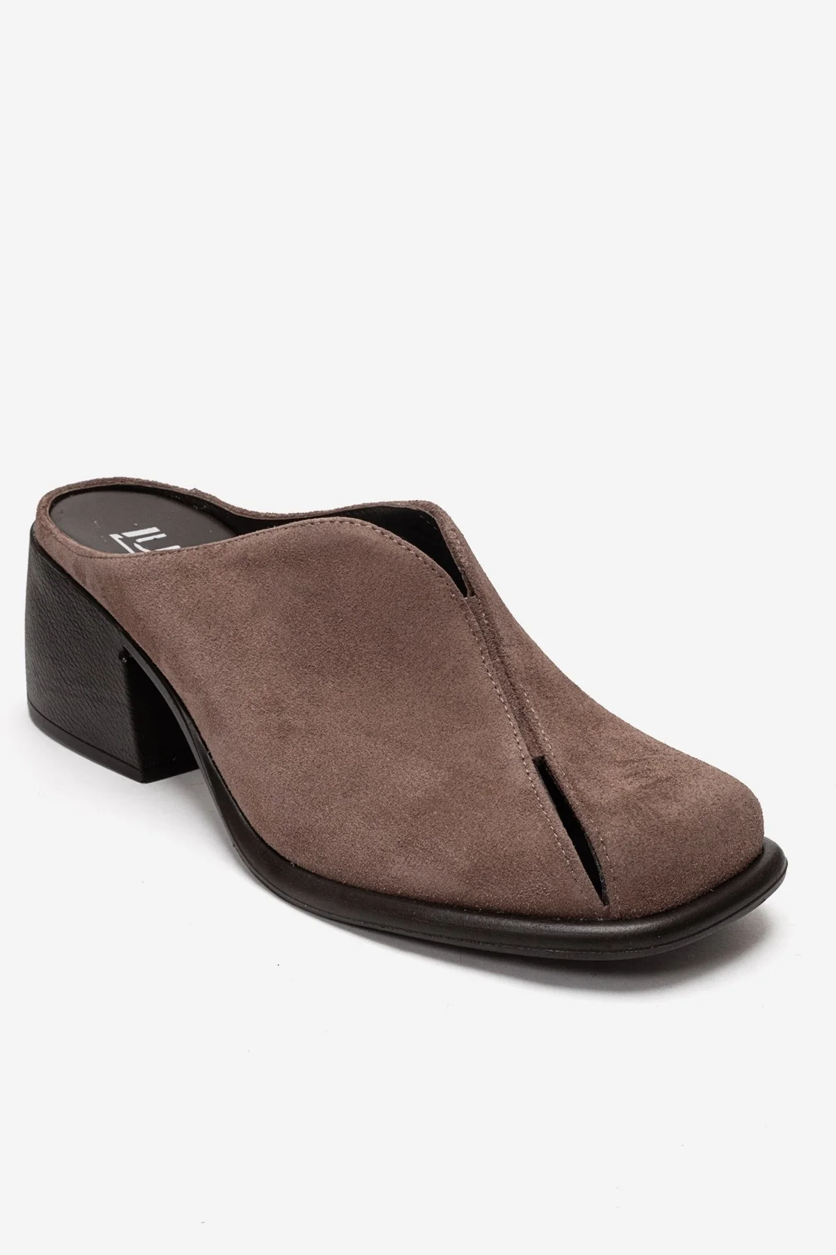 Ardent - Taupe Genuine Leather Block Heel Mule (Women) - Image 3