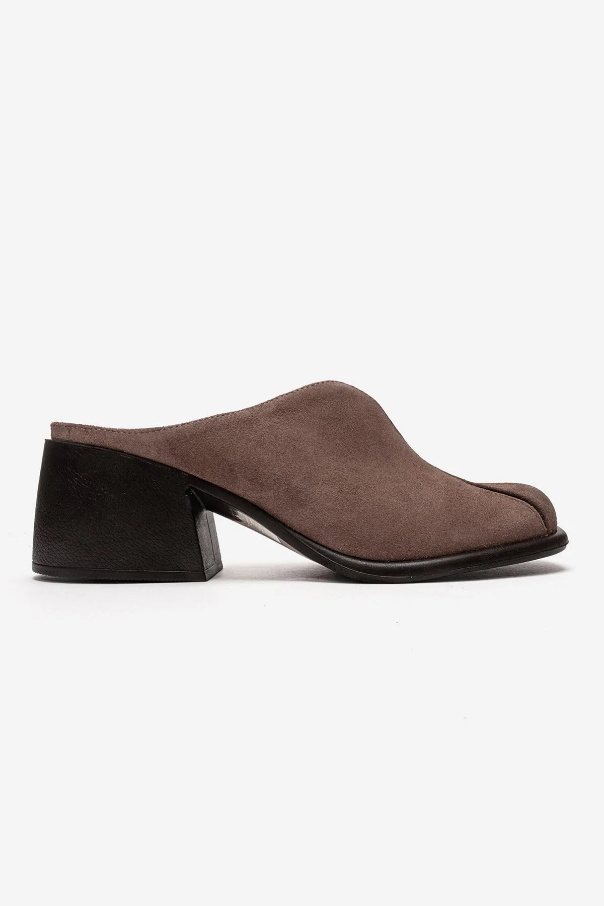 Ardent - Taupe Genuine Leather Block Heel Mule (Women) - Image 4