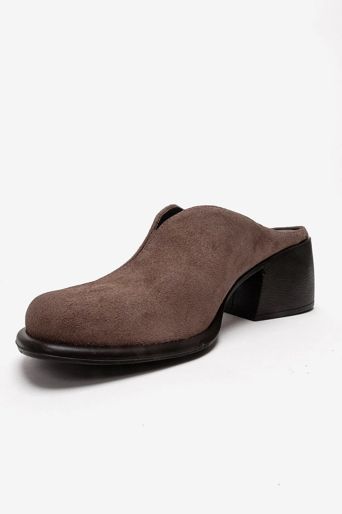 Ardent - Taupe Genuine Leather Block Heel Mule (Women) - Image 6