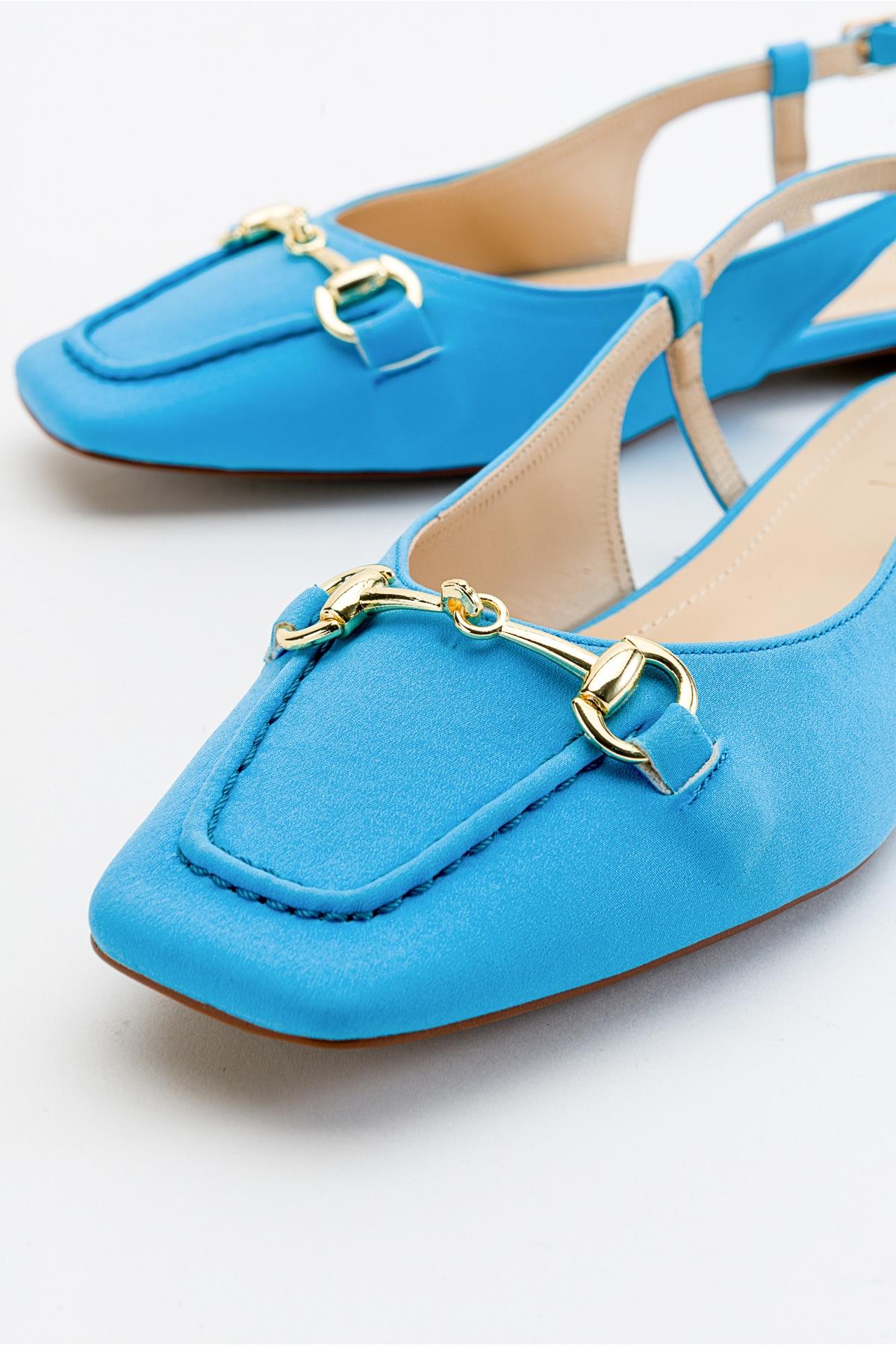 Area - Baby Blue Closed-Toe Buckle Flat Sandal (Women) - Image 2