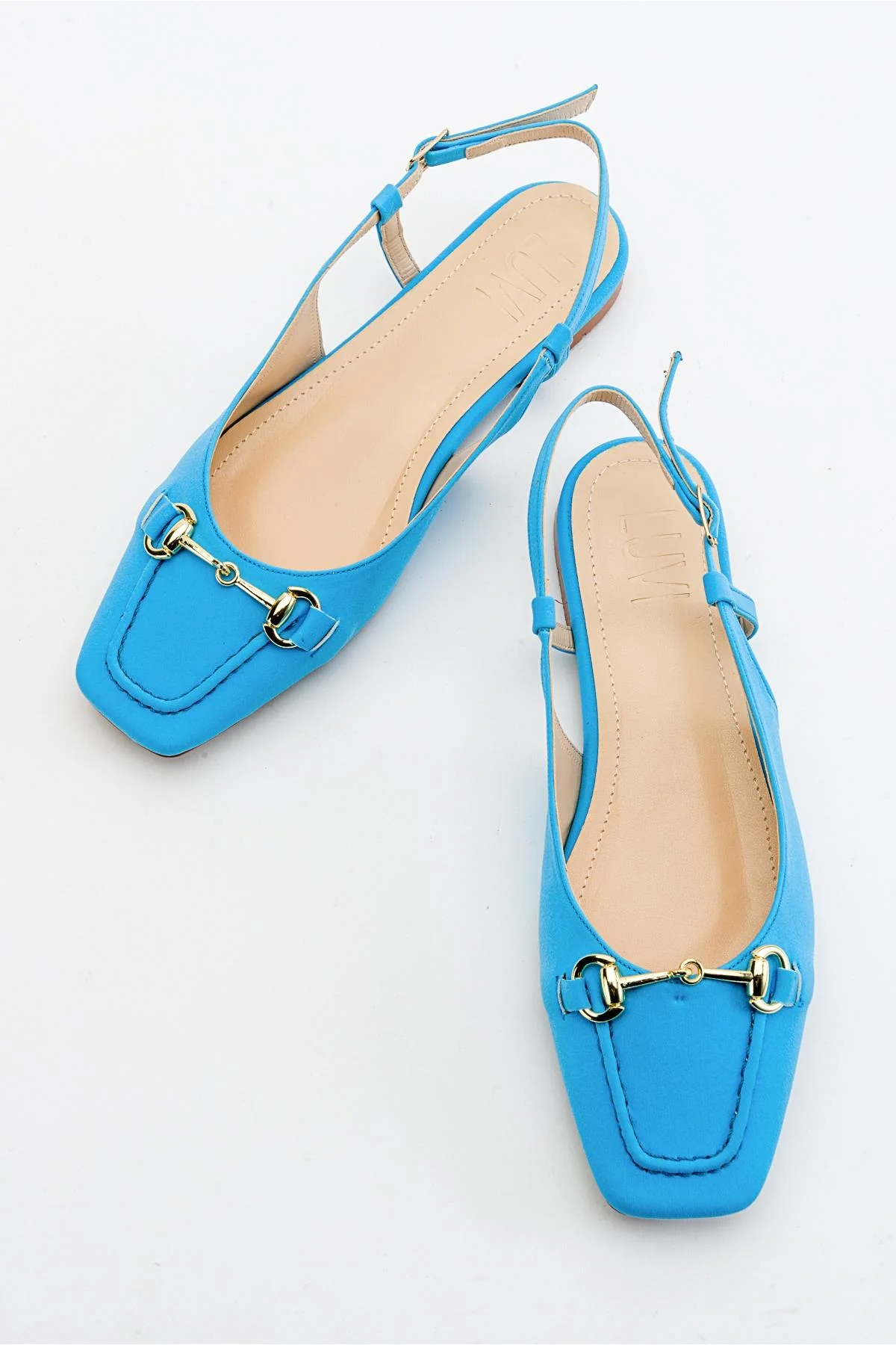 Area - Baby Blue Closed-Toe Buckle Flat Sandal (Women) - Image 5