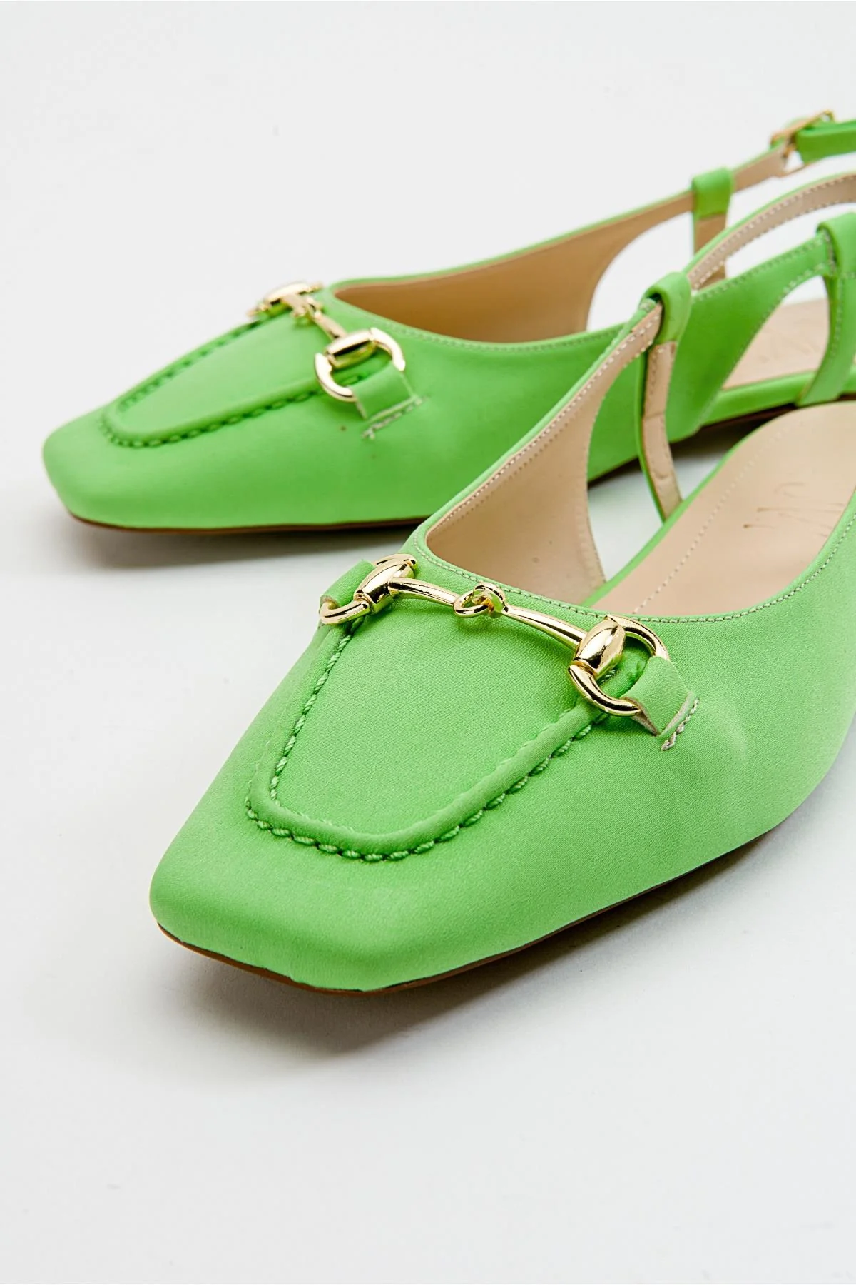 Area - Green Closed-Toe Buckle Flat Sandal (Women) - Image 3