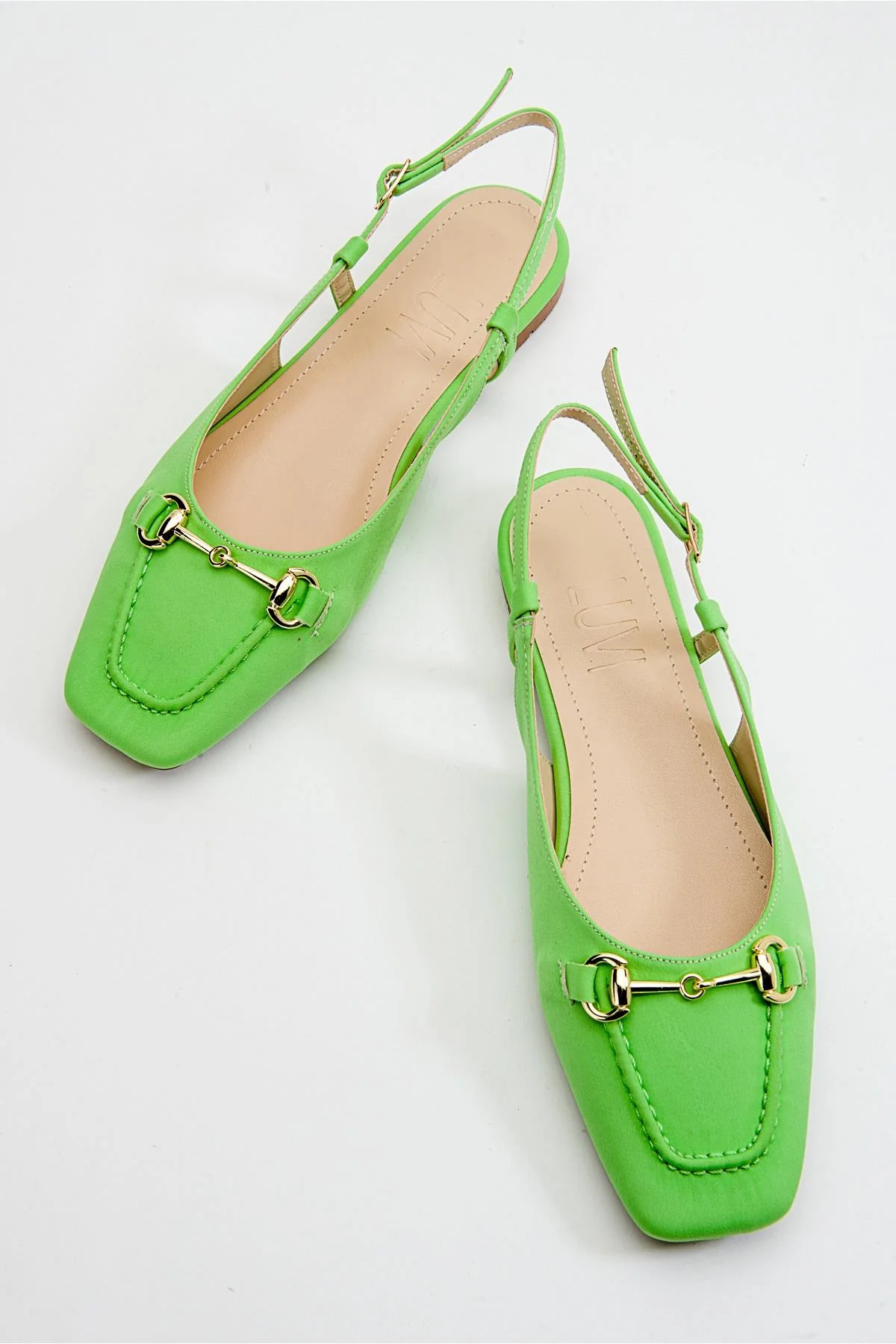 Area - Green Closed-Toe Buckle Flat Sandal (Women) - Image 4