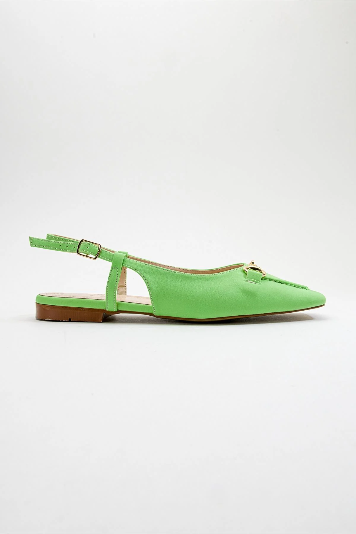 Area - Green Closed-Toe Buckle Flat Sandal (Women) - Image 6