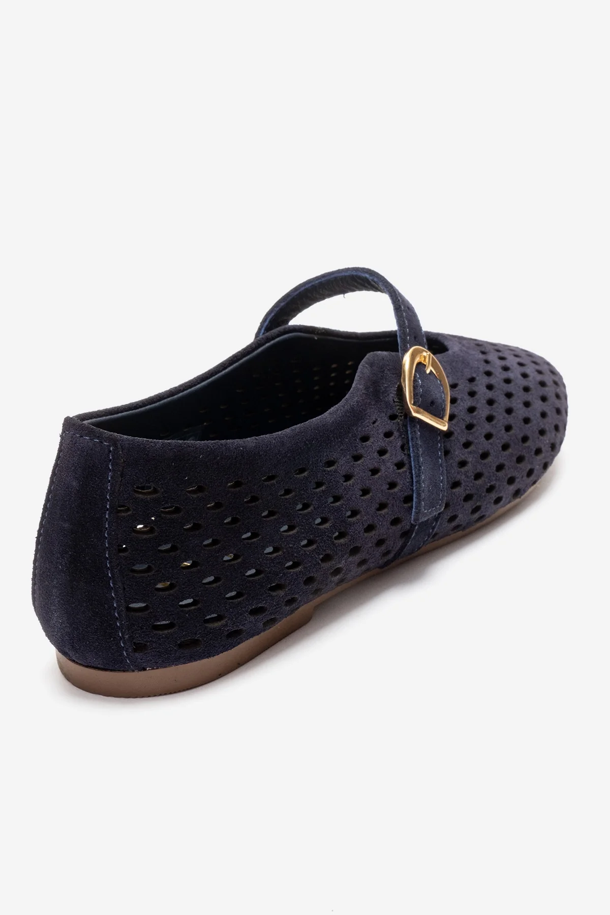 ARİAN - Navy Genuine Suede Leather Ballet Flat (Women) - Image 5