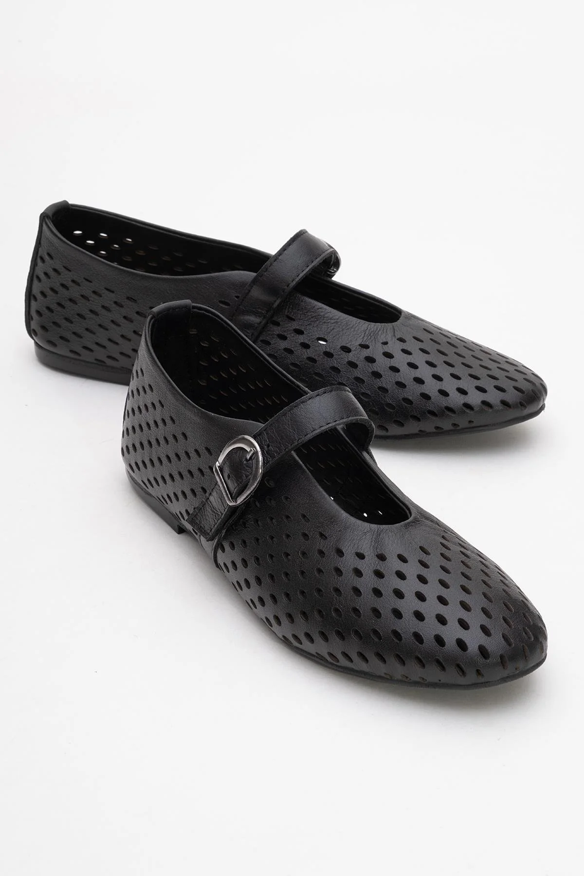 Arian Black Suede Leather Ballet Flat (Women)