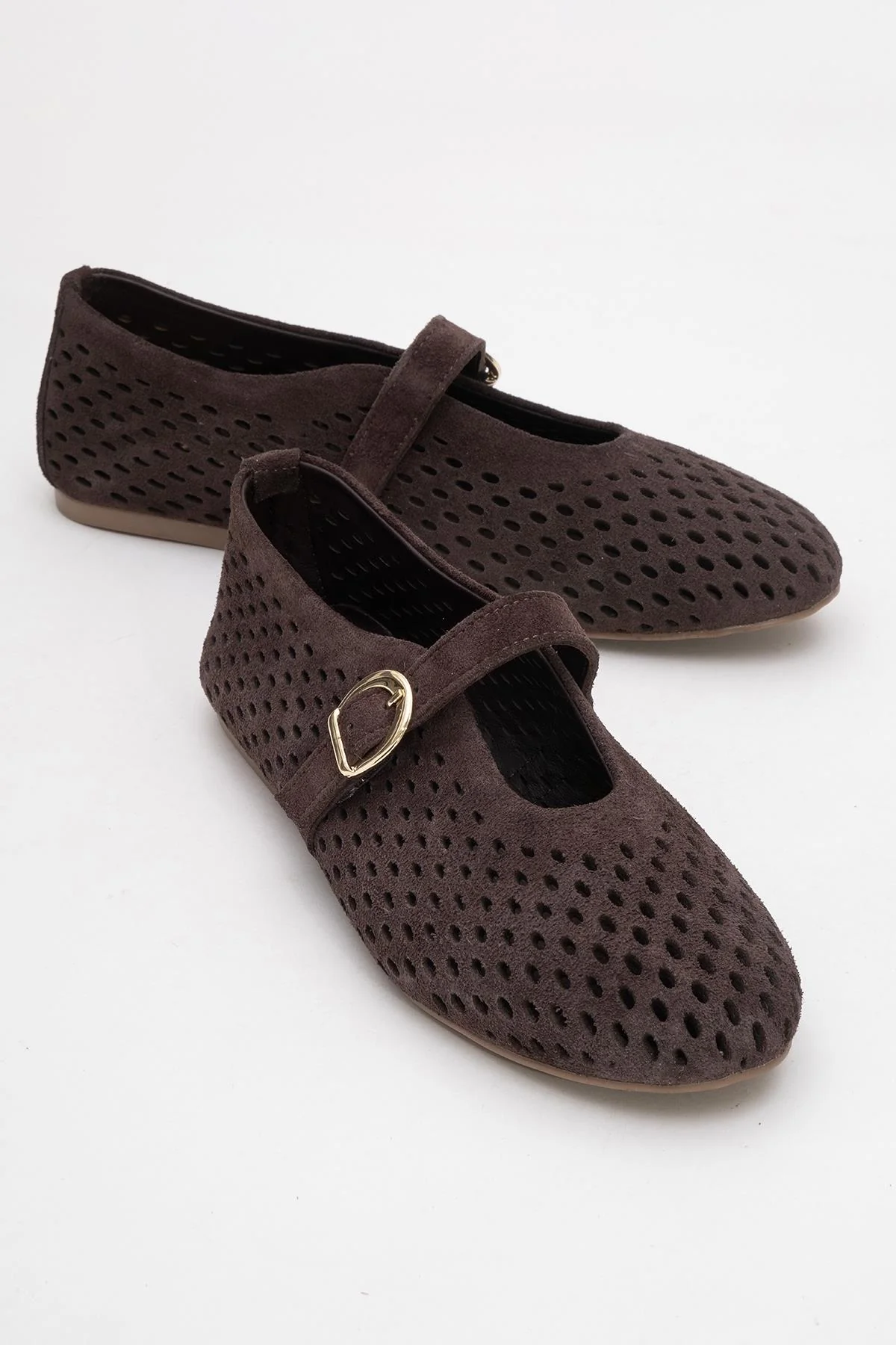 Arian - Brown Genuine Leather Ballet Flat (Women)