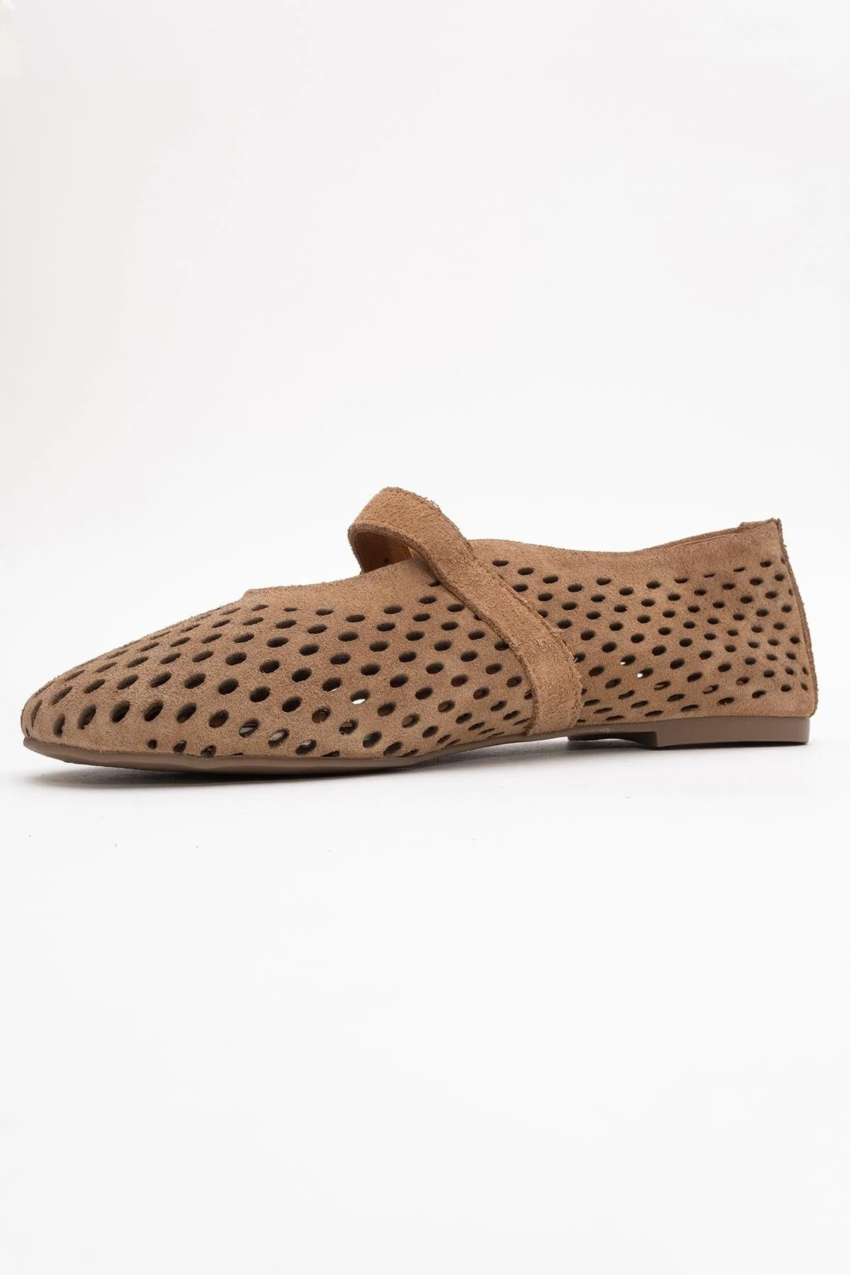 Arian Cognac Brown Suede Leather Ballet Flat (Women) - Image 4