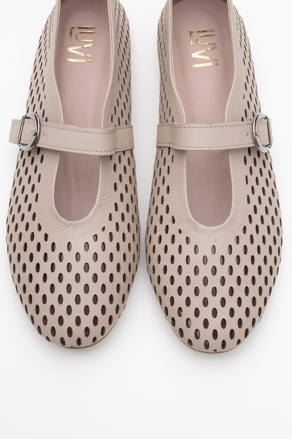 Arian Cream Beige Leather Ballet Flat (Women) - Image 2