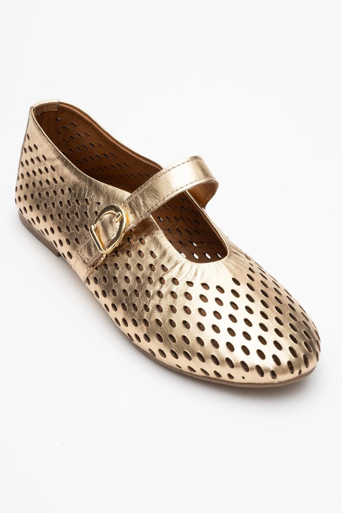 Arian Gold Leather Ballet Flat (Women) - Image 3