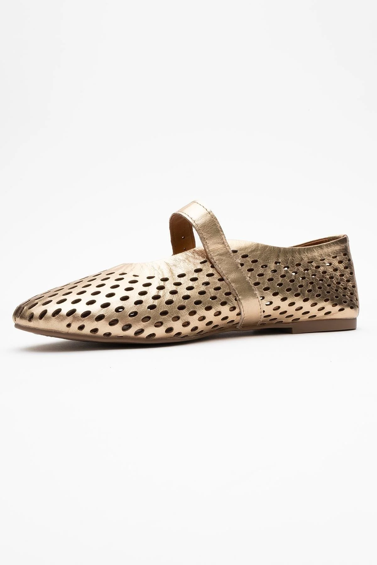 Arian Gold Leather Ballet Flat (Women) - Image 4