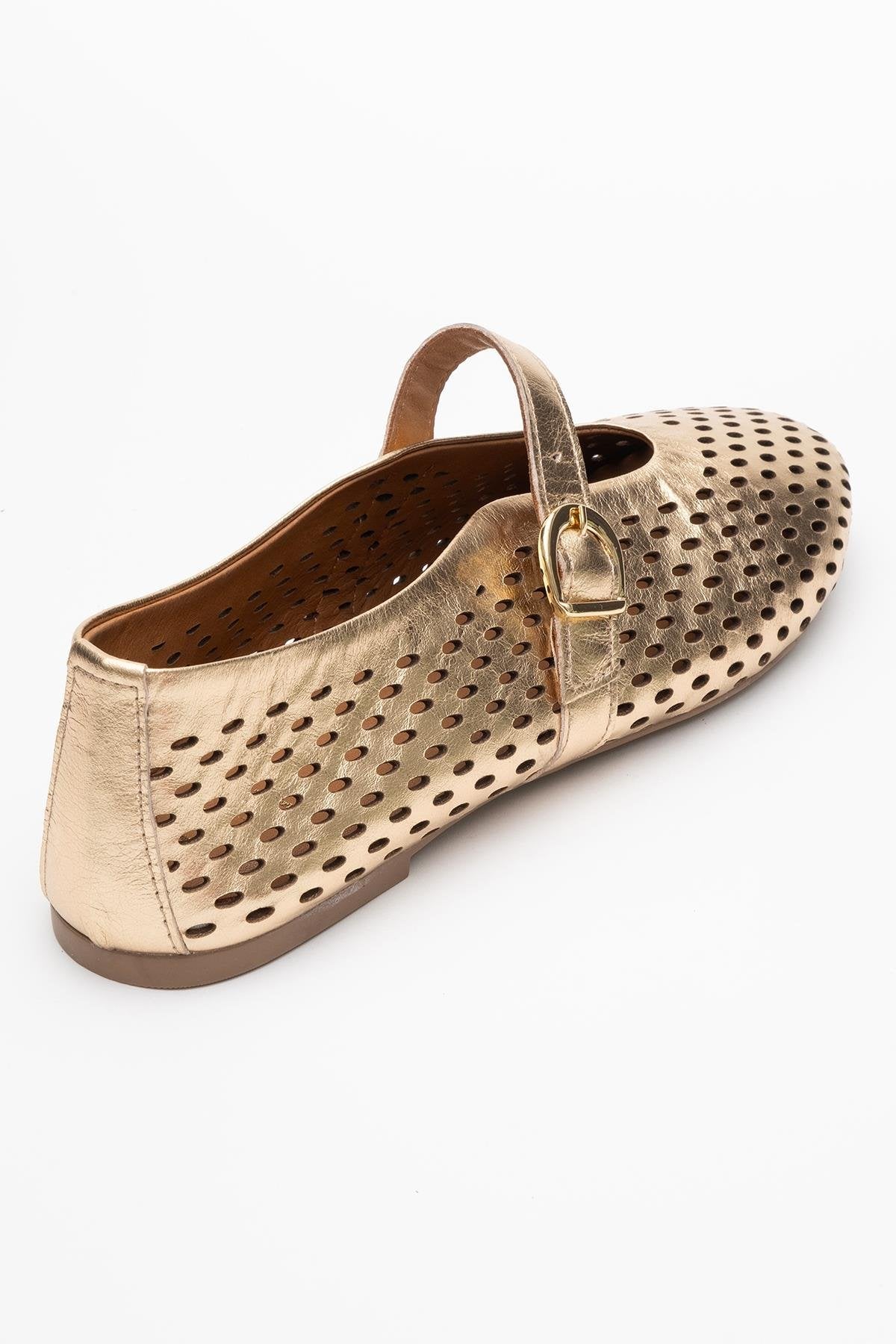 Arian Gold Leather Ballet Flat (Women) - Image 5