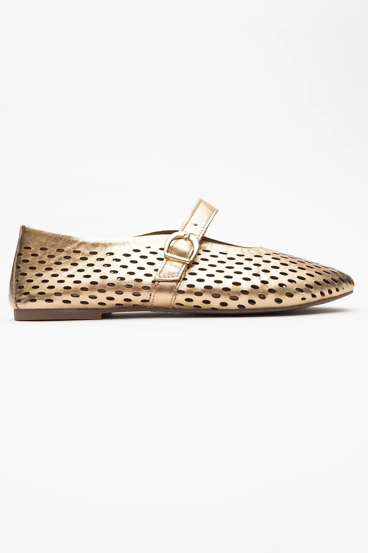Arian Gold Leather Ballet Flat (Women) - Image 6
