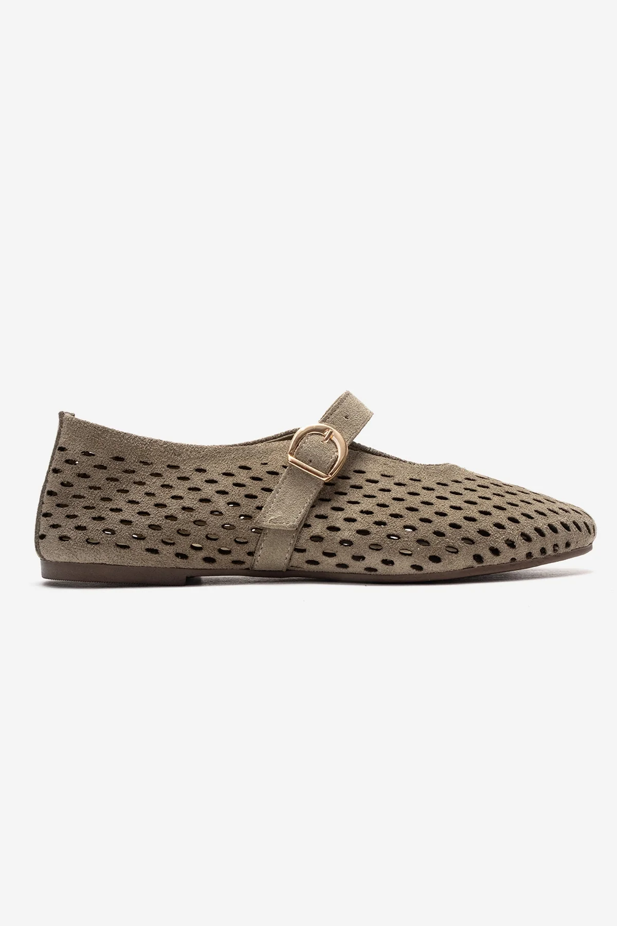 ARIAN - Green Suede Genuine Leather Ballet Flat (Women) - Image 4