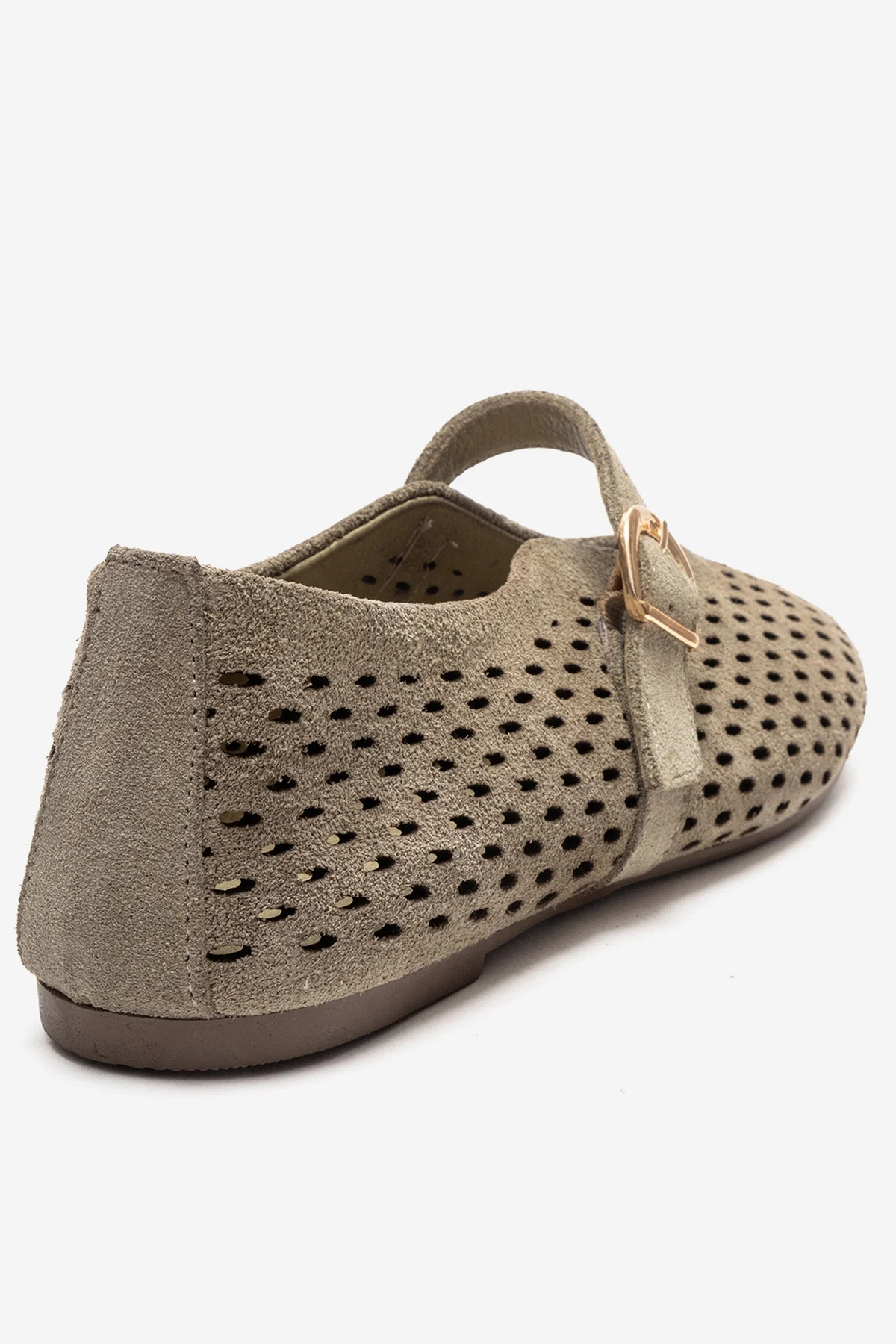 ARIAN - Green Suede Genuine Leather Ballet Flat (Women) - Image 5