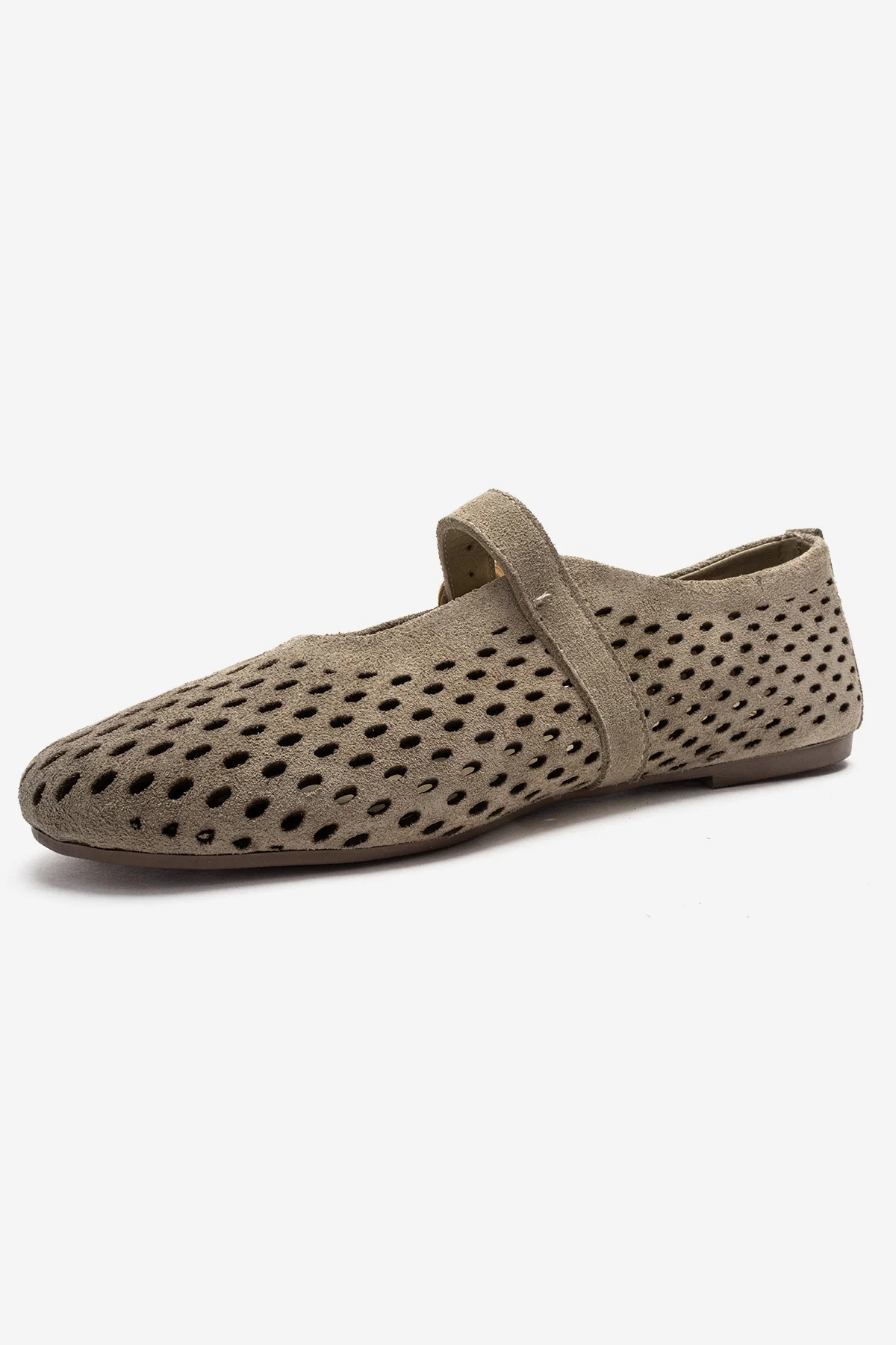 ARIAN - Green Suede Genuine Leather Ballet Flat (Women) - Image 6