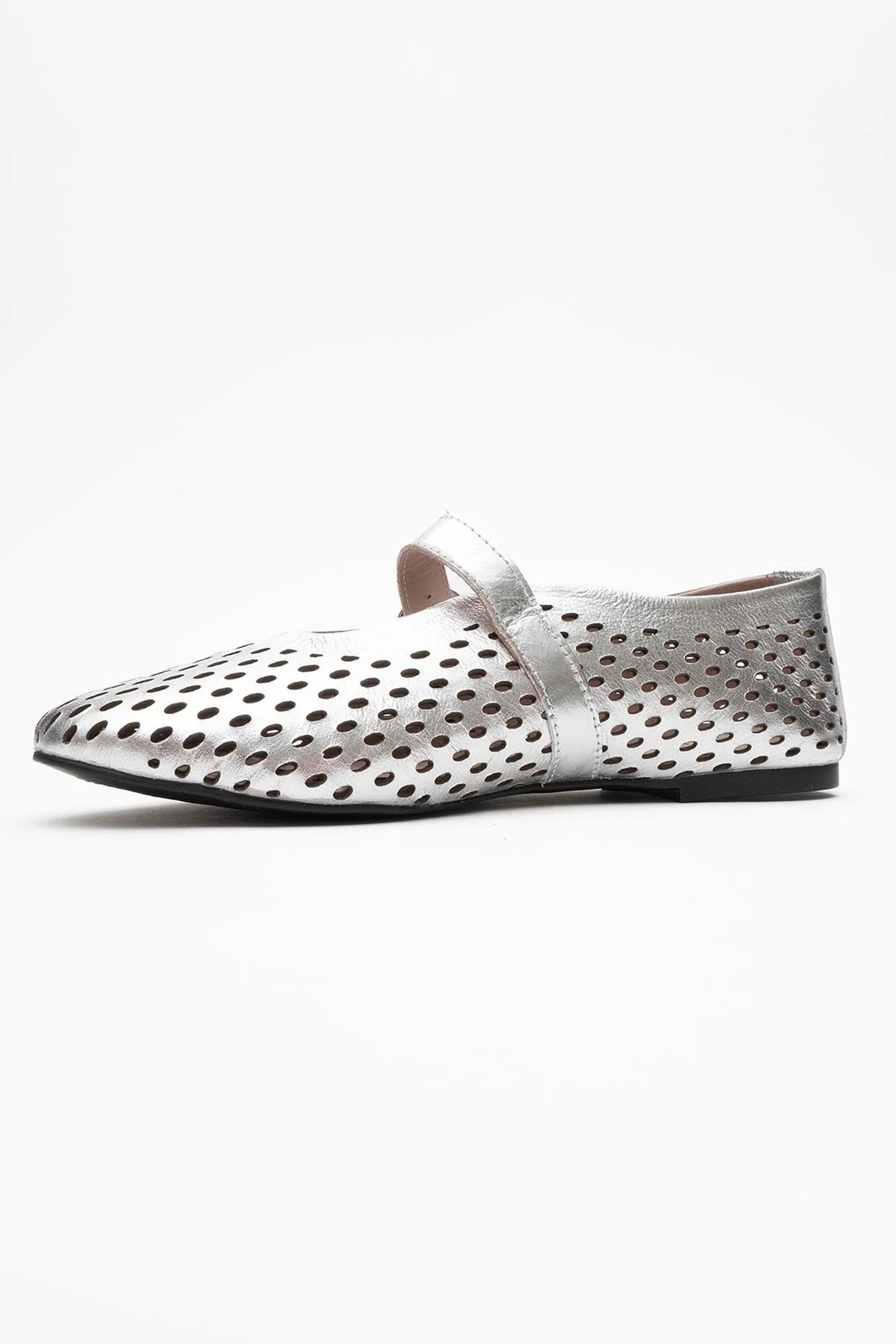 Arian Silver Leather Ballet Flat (Women) - Image 4