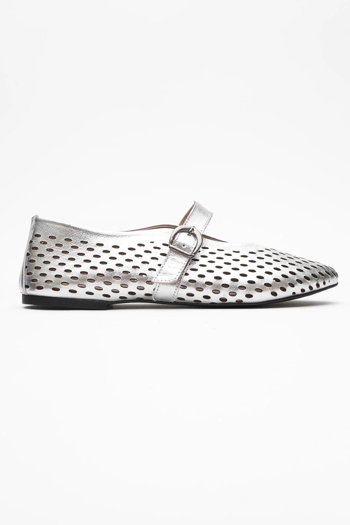 Arian Silver Leather Ballet Flat (Women) - Image 6