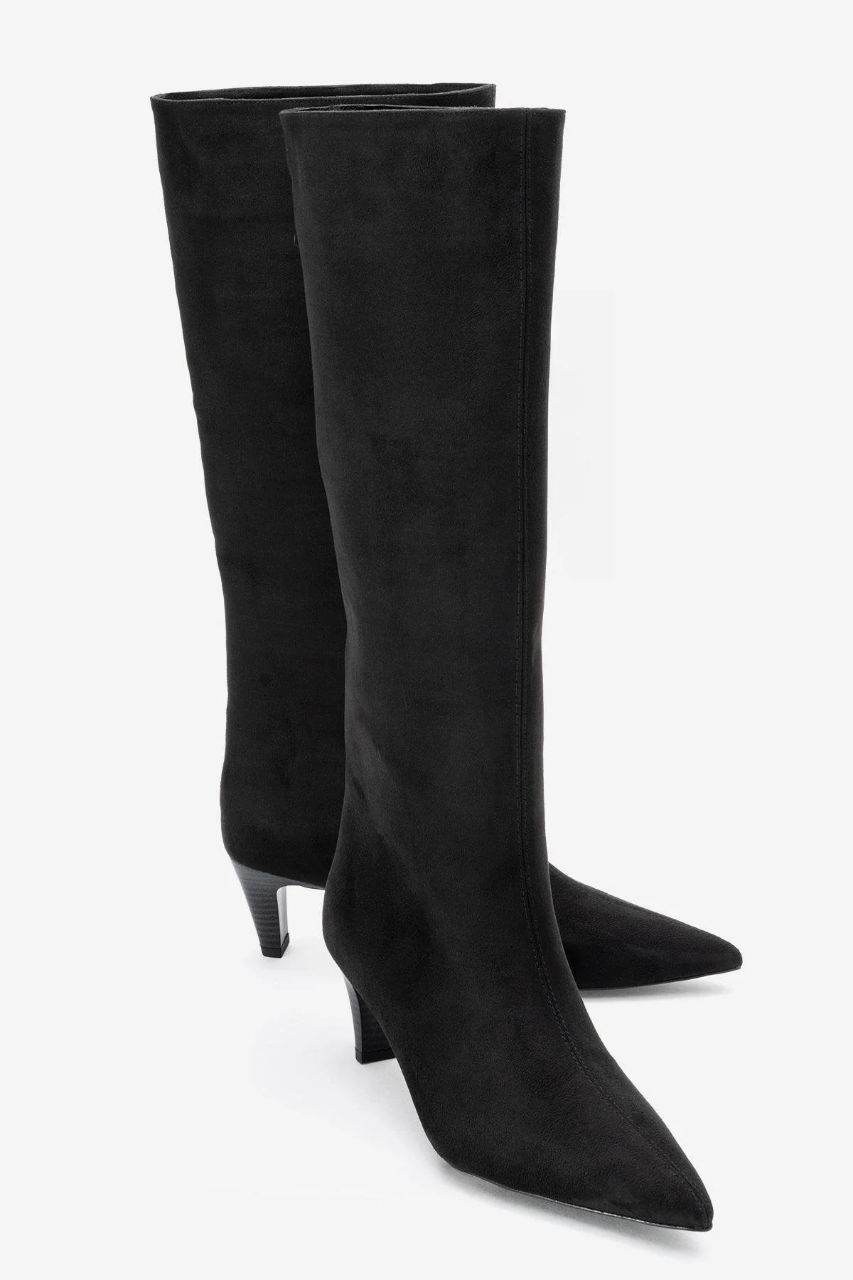 Armelia - Black Kitten Heel Knee-High Boot (Women)