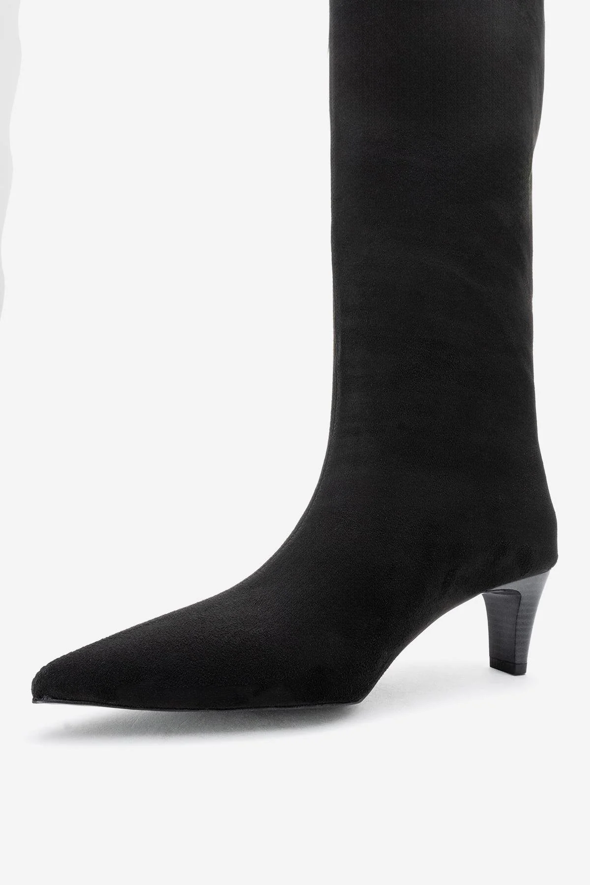 Armelia - Black Kitten Heel Knee-High Boot (Women) - Image 4