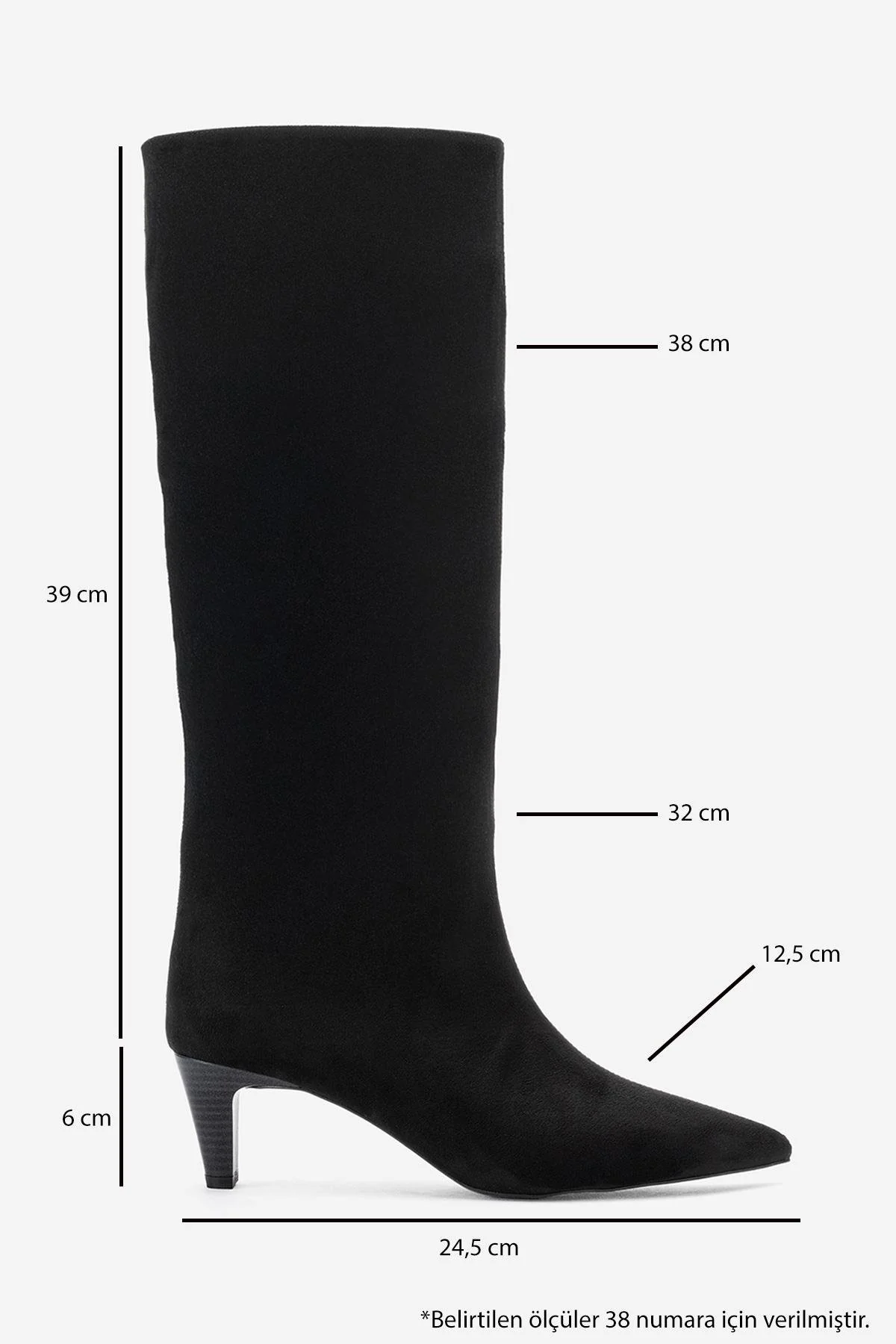 Armelia - Black Kitten Heel Knee-High Boot (Women) - Image 6