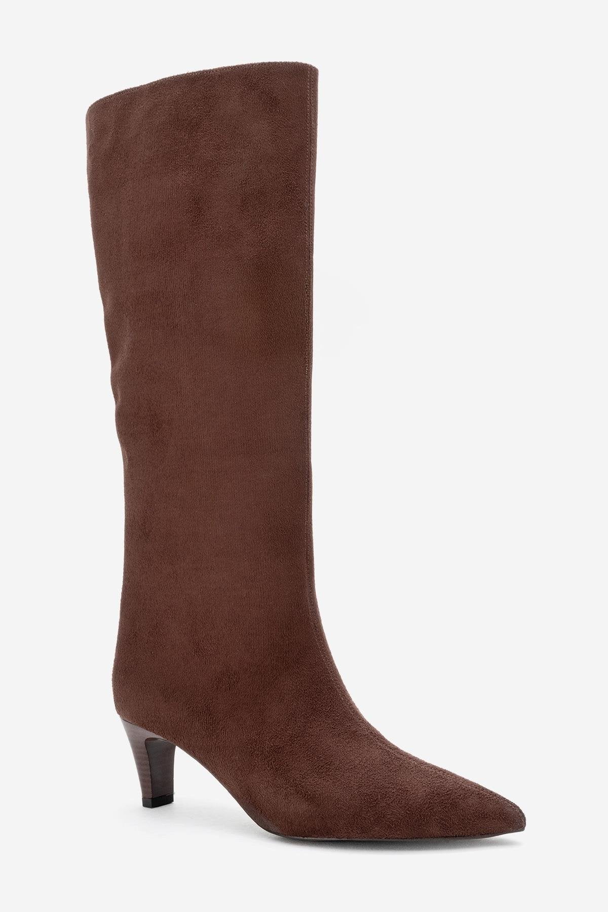 Armelia - Brown Kitten Heel Knee-High Boot (Women) - Image 4