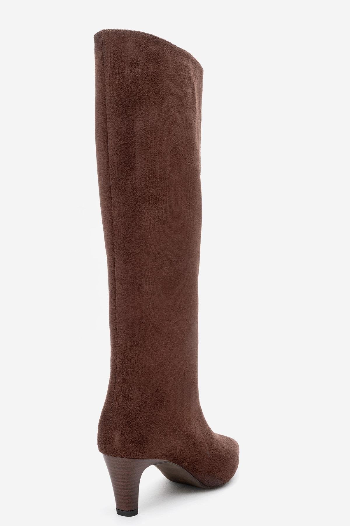Armelia - Brown Kitten Heel Knee-High Boot (Women) - Image 6