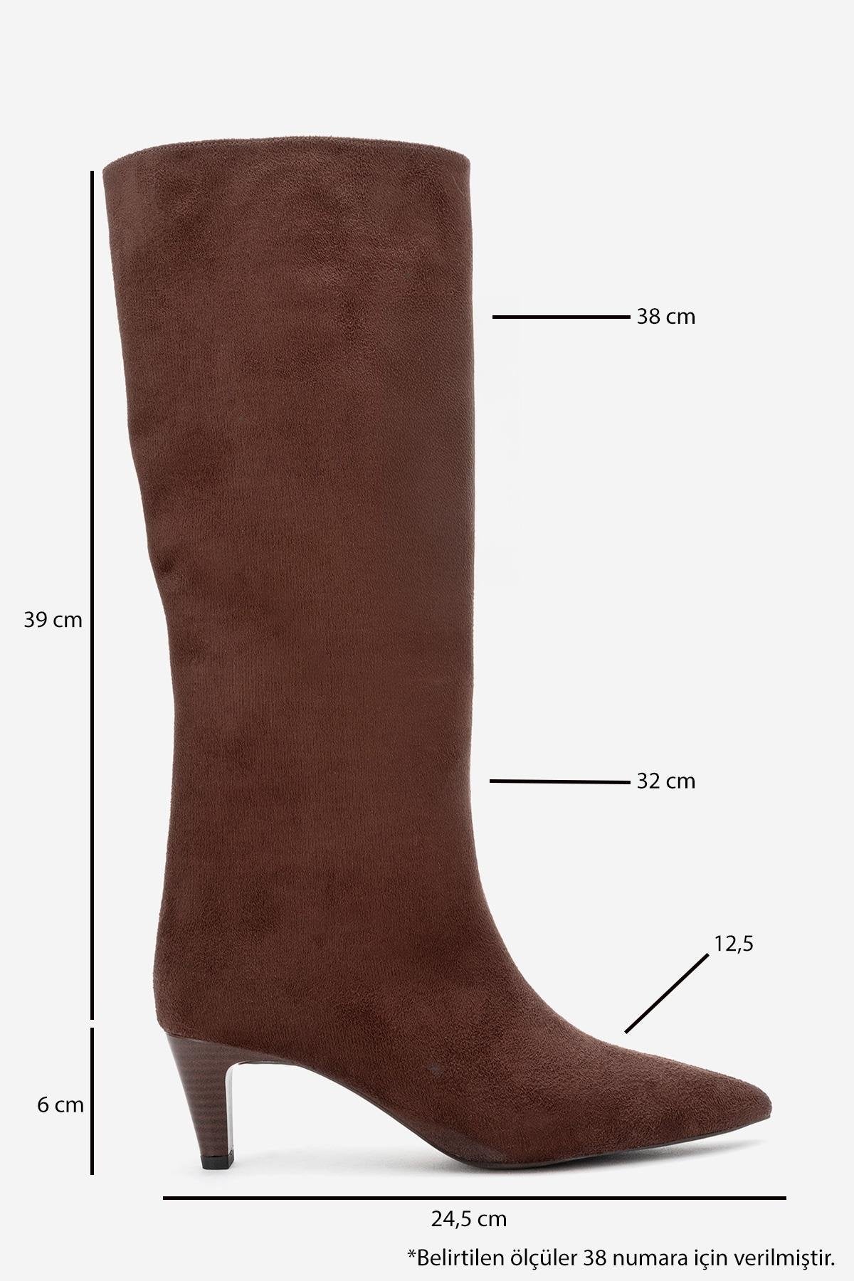Armelia - Brown Kitten Heel Knee-High Boot (Women) - Image 7