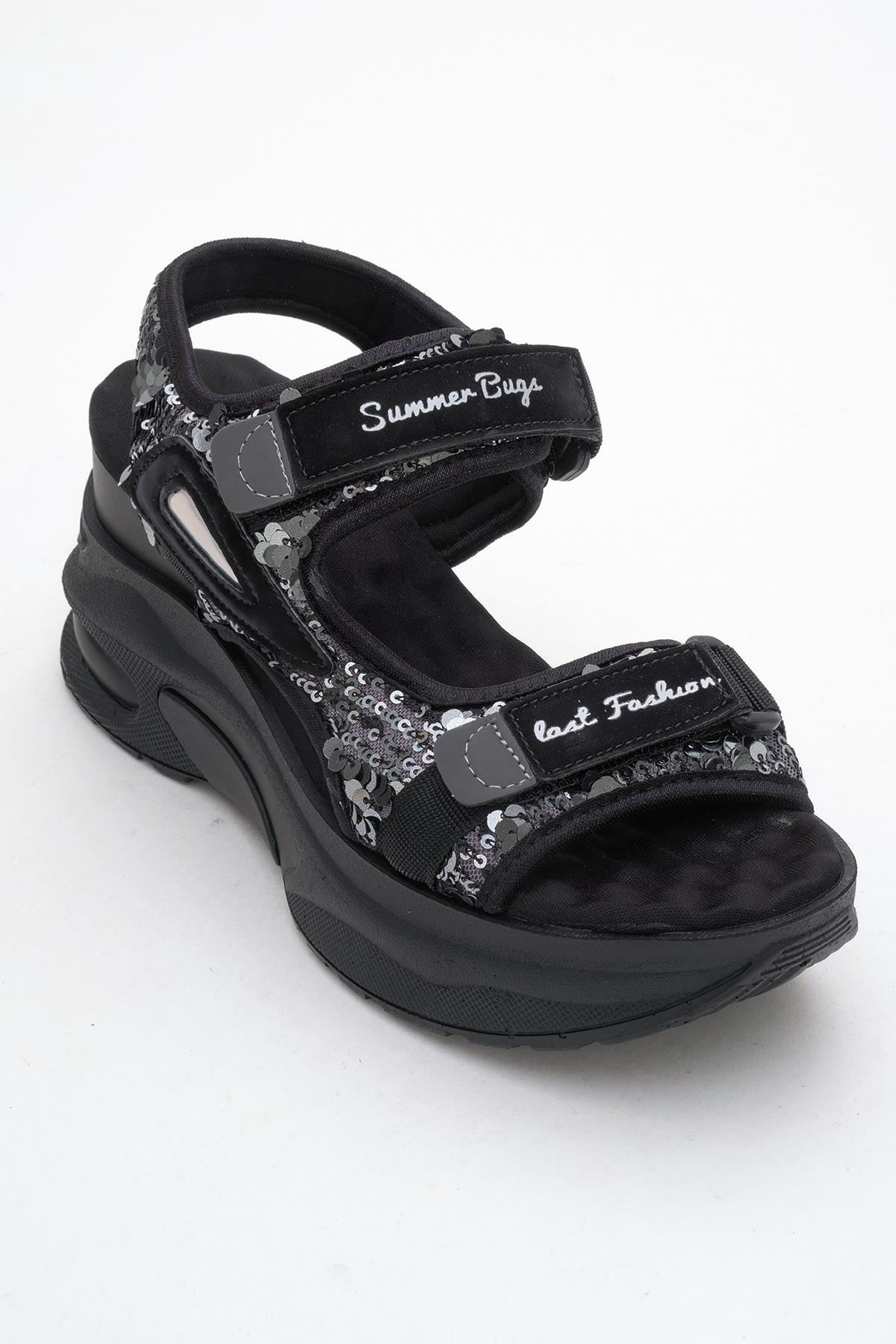 Arthur - Black-Grey Platform Sport Sandal (Women) - Image 3