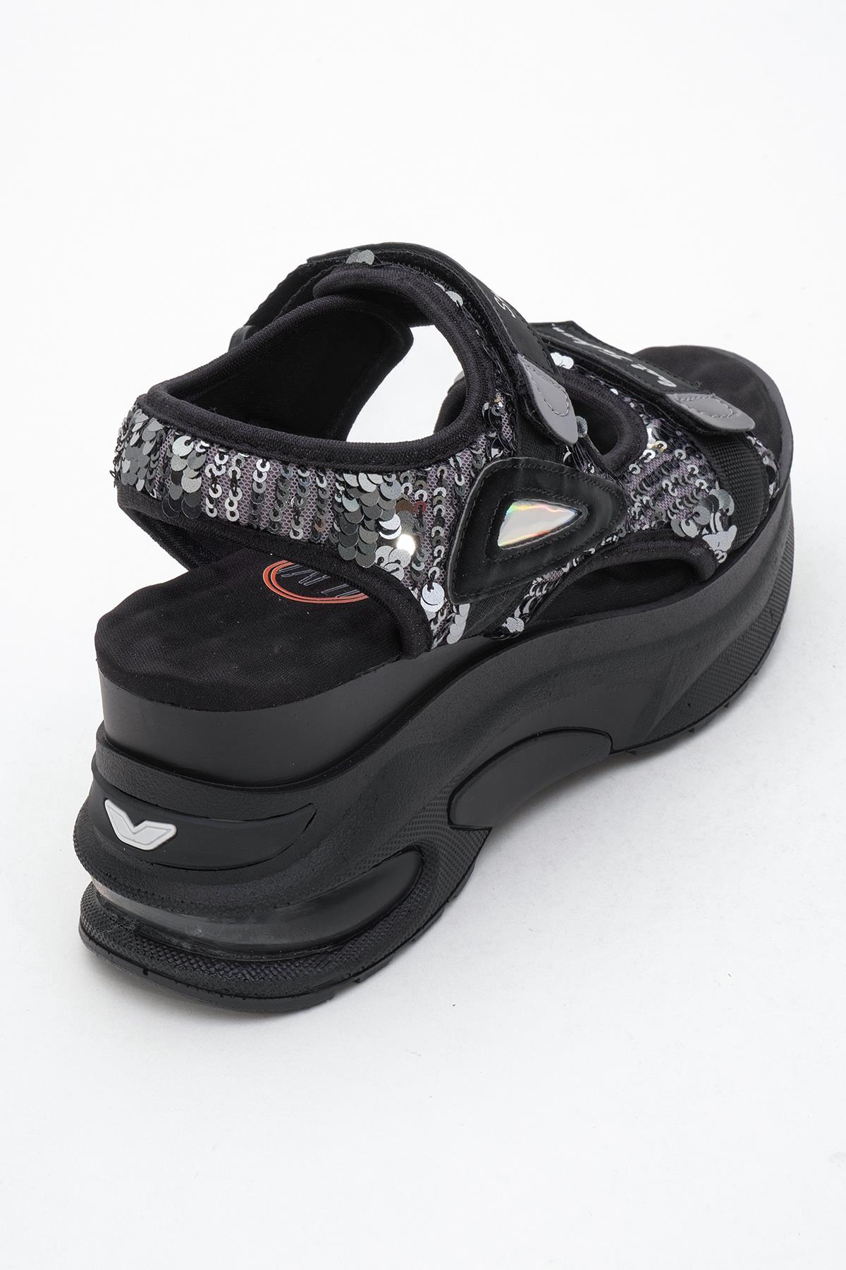 Arthur - Black-Grey Platform Sport Sandal (Women) - Image 5