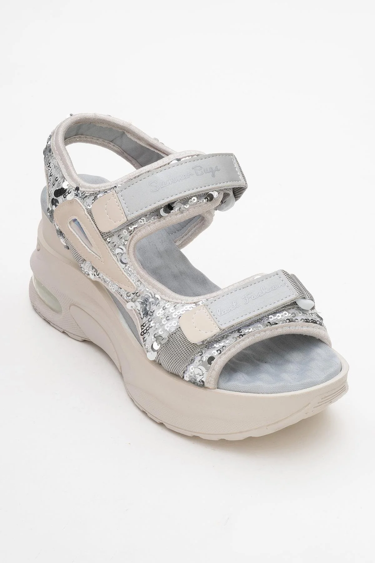 Arthur - Gray Sequin Strappy Platform Sport Sandal (Women) - Image 3