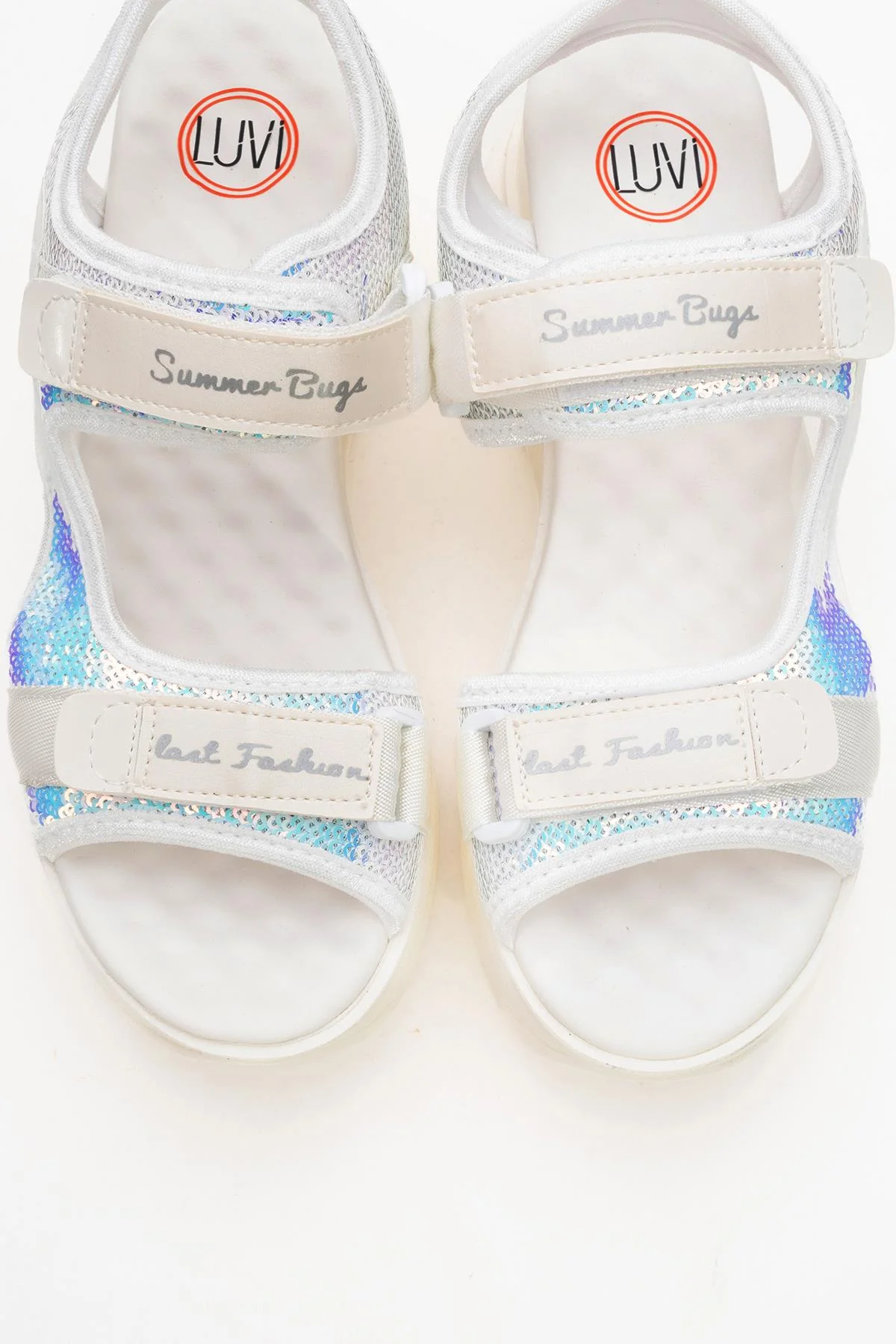 Arthur - White Sequin Strap Chunky Platform Sport Sandal (Women) - Image 2