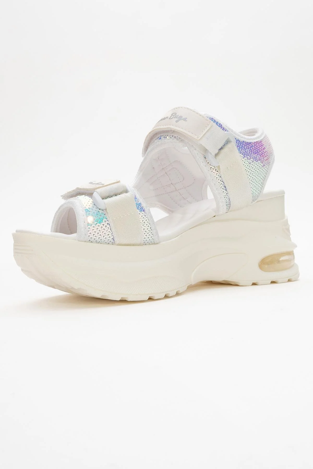 Arthur - White Sequin Strap Chunky Platform Sport Sandal (Women) - Image 4