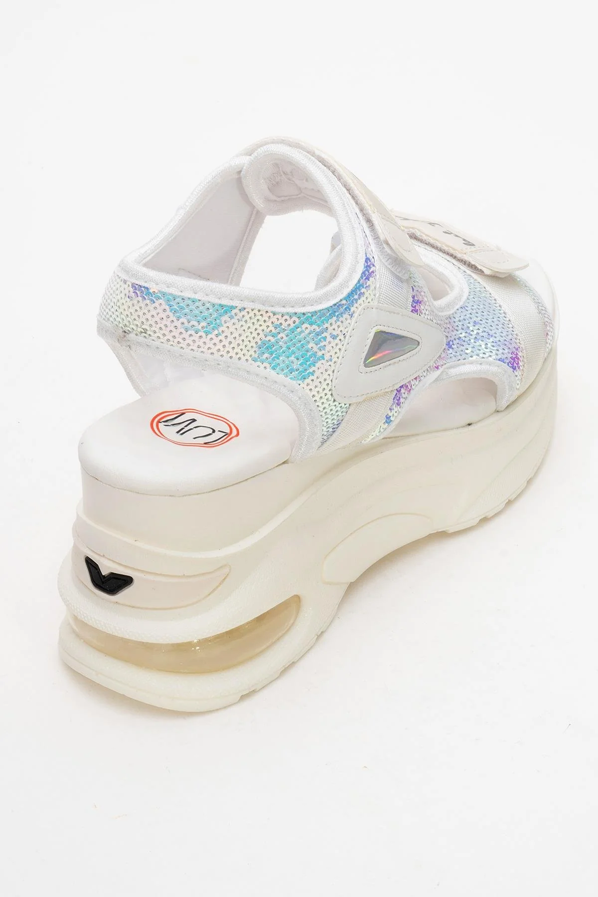 Arthur - White Sequin Strap Chunky Platform Sport Sandal (Women) - Image 5