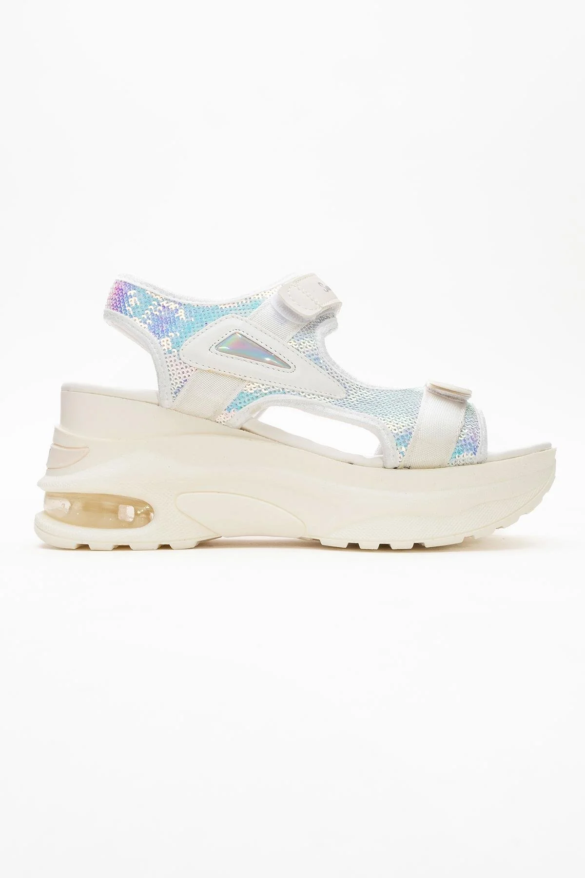 Arthur - White Sequin Strap Chunky Platform Sport Sandal (Women) - Image 6
