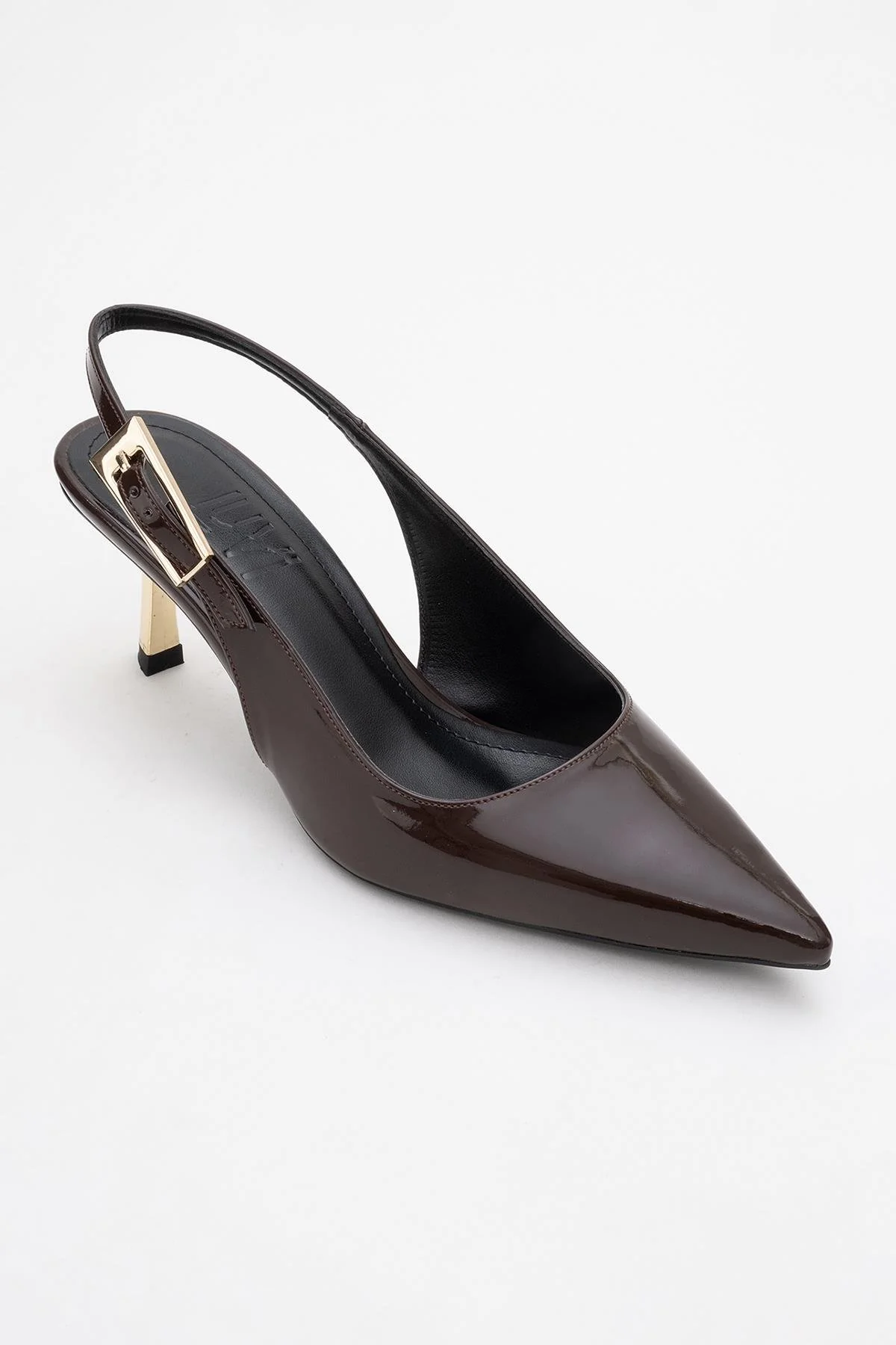 Arty - Brown Patent Pointed Toe Slingback Stiletto (Women) - Image 3