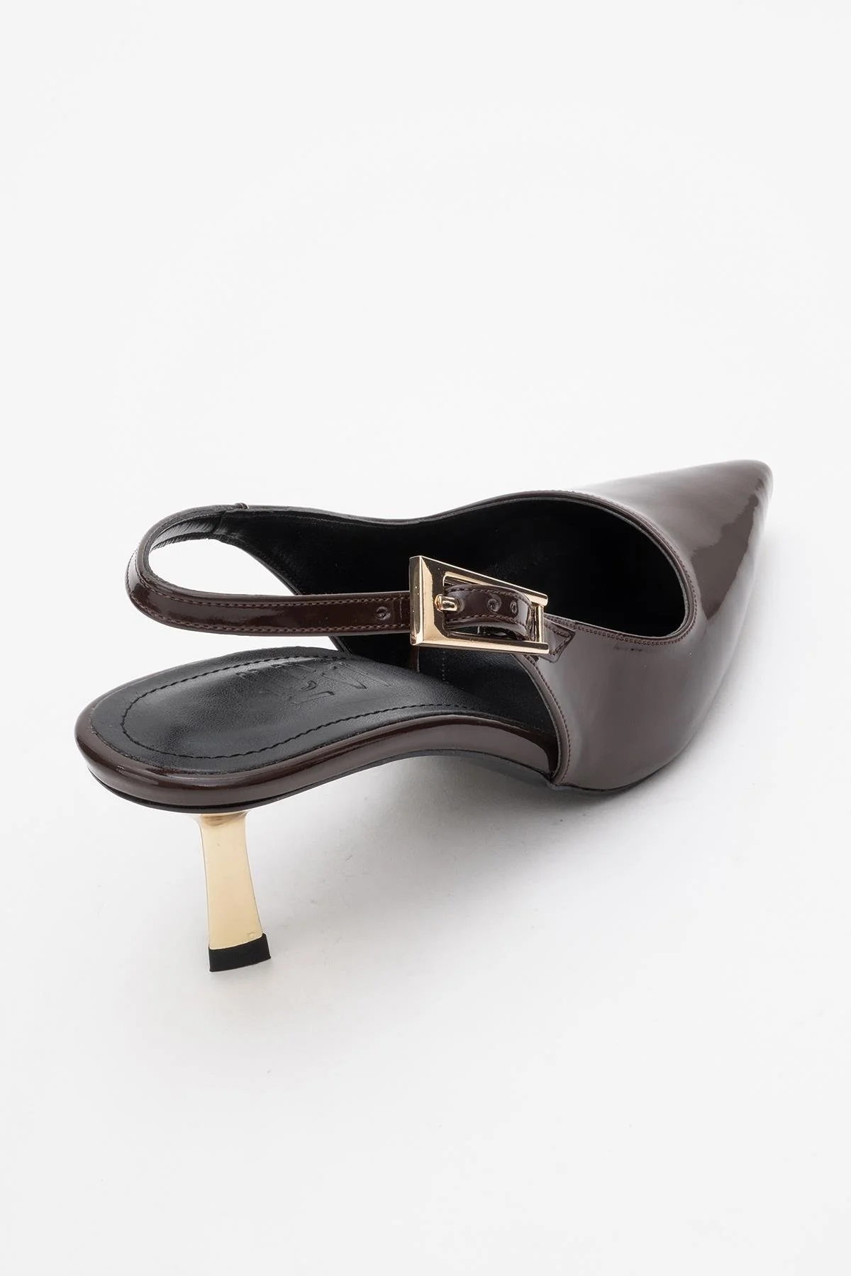 Arty - Brown Patent Pointed Toe Slingback Stiletto (Women) - Image 5